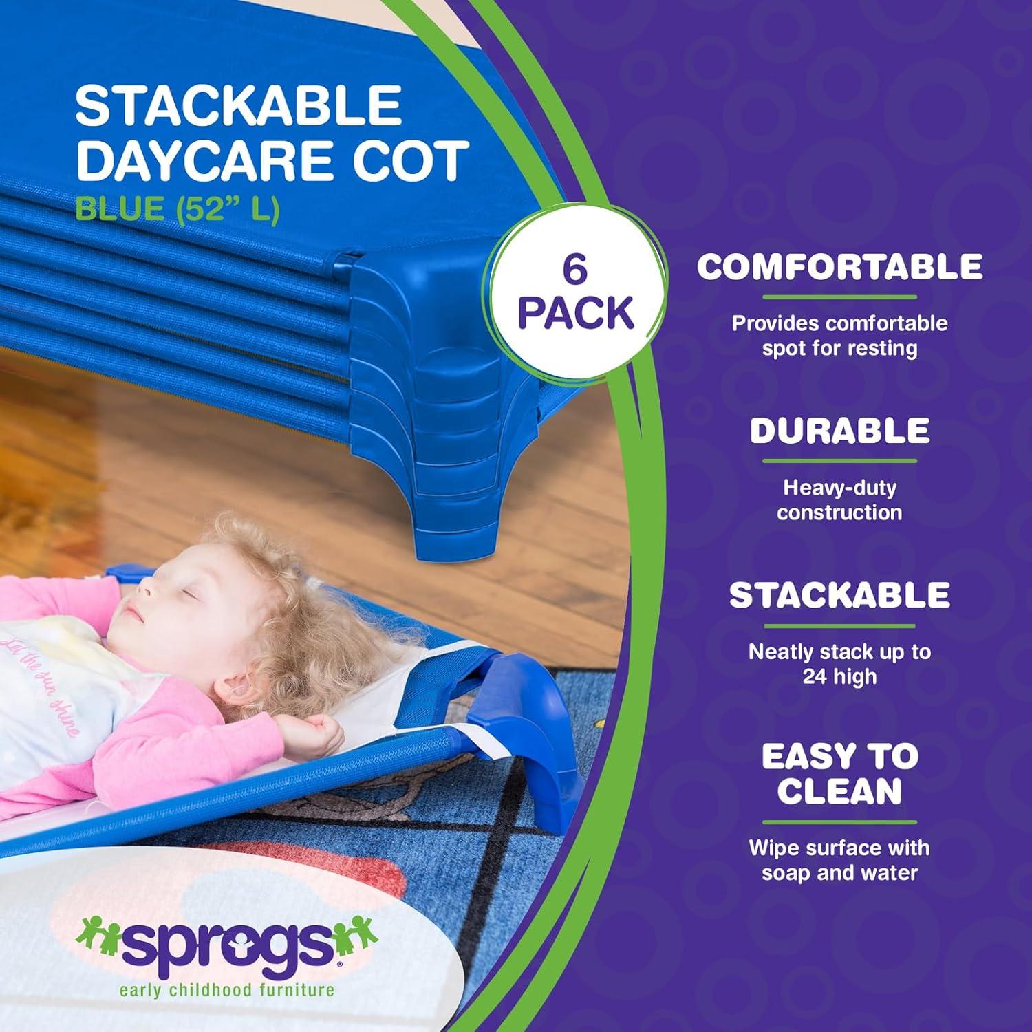 Camas apilables Sprogs para niños - Paquete de 6, Azul