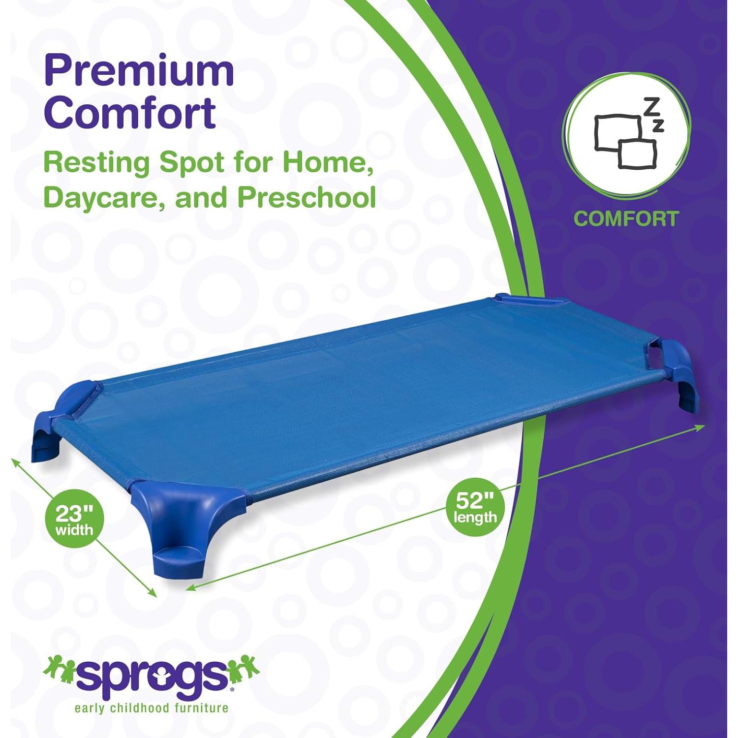 Camas apilables Sprogs para niños - Paquete de 6, Azul