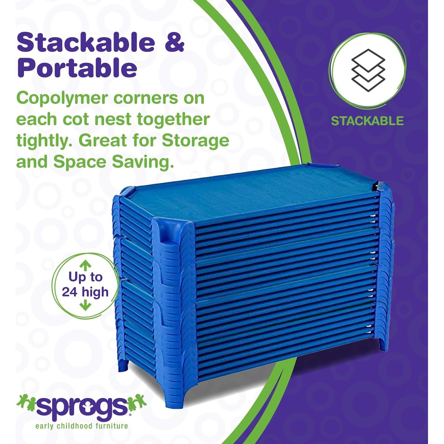 Camas apilables Sprogs para niños - Paquete de 6, Azul