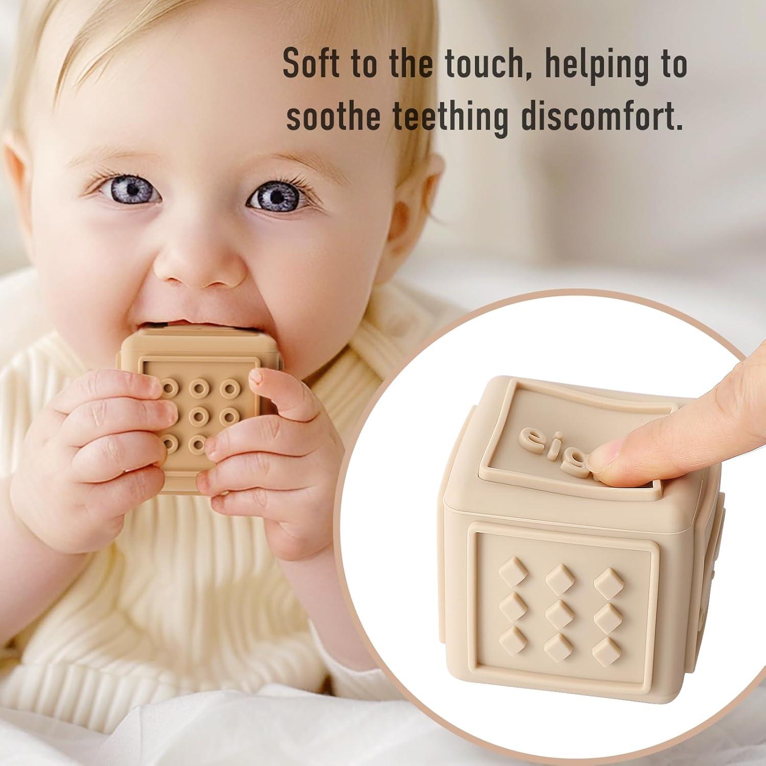 Bloques Apilables de Silicona YIVEKO 8 PCS para Bebés 6M+