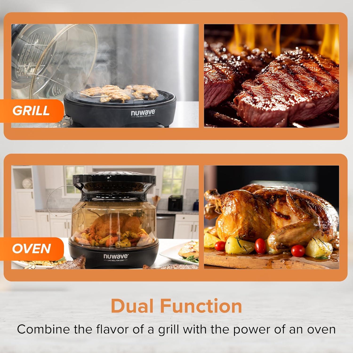 Horno de Parrilla Nuwave Primo 1500W, Termómetro Digital, 4.08kg