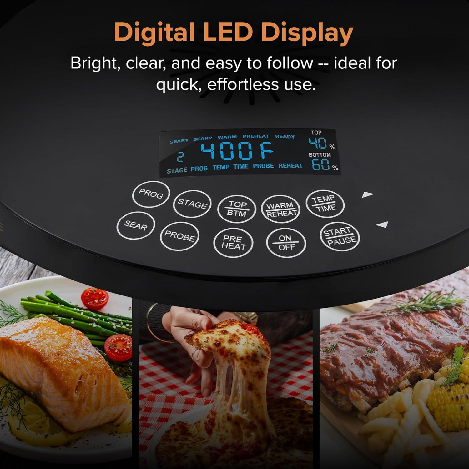 Horno de Parrilla Nuwave Primo 1500W, Termómetro Digital, 4.08kg