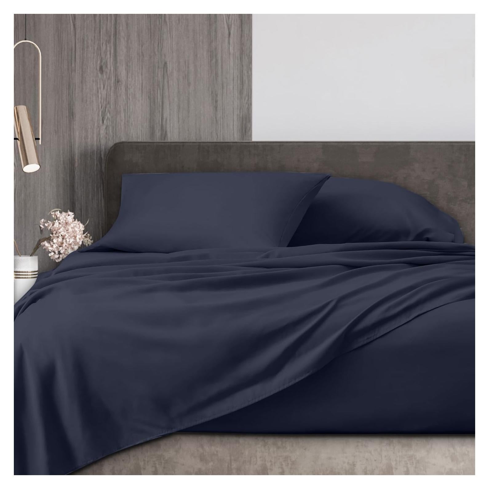 Juego de Sábanas 4 Piezas DrSleeep Reina Viscosa Bambú Gris