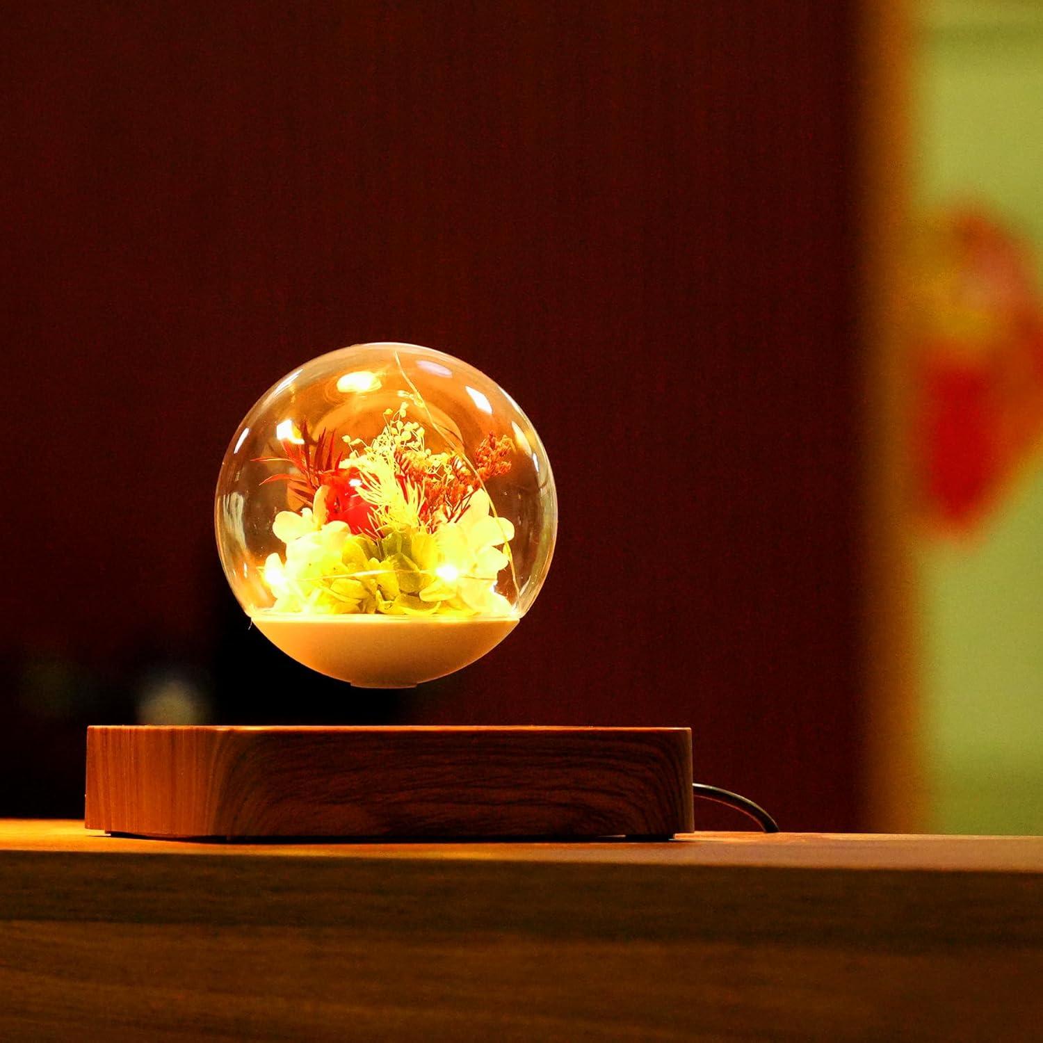 Lámpara de Levitación Magnética HCNT con Rosas Eternas