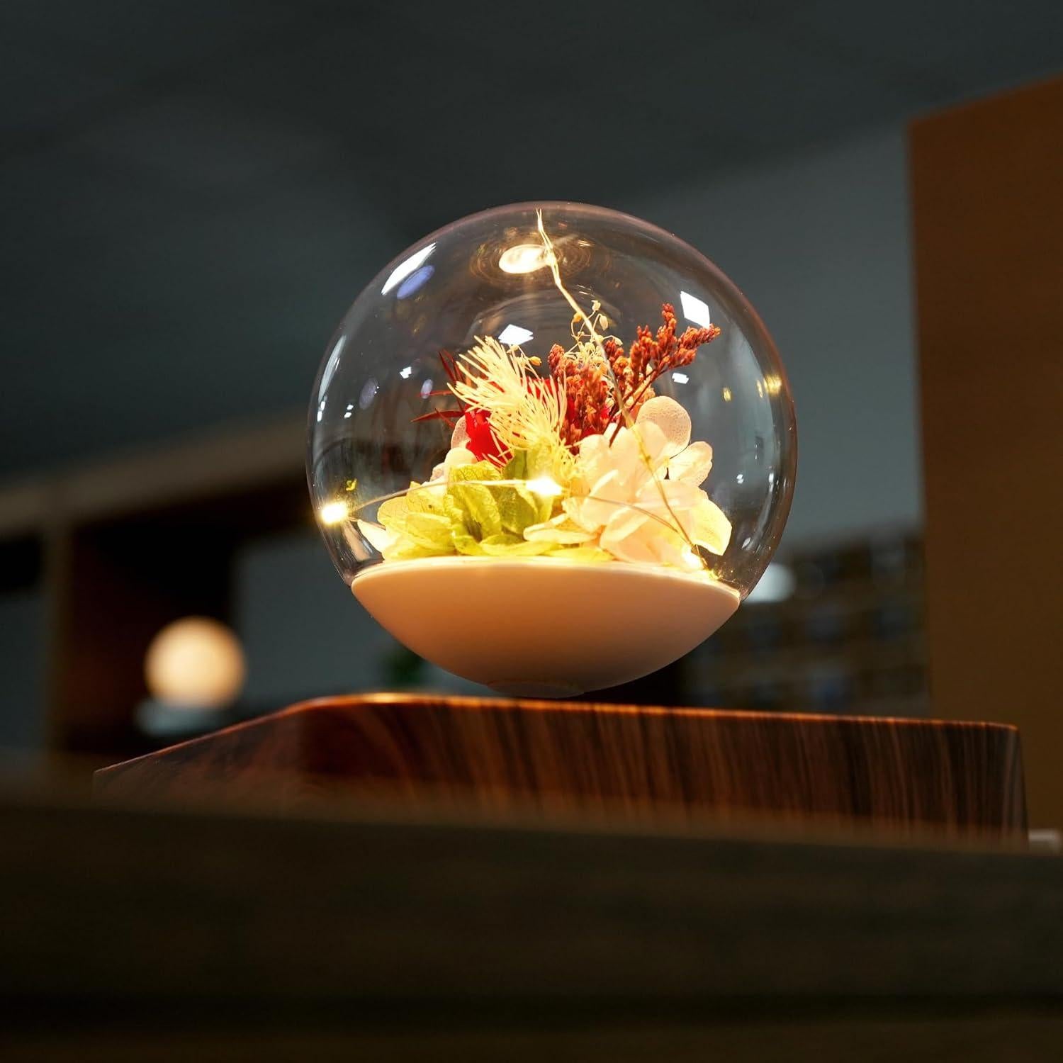 Lámpara de Levitación Magnética HCNT con Rosas Eternas