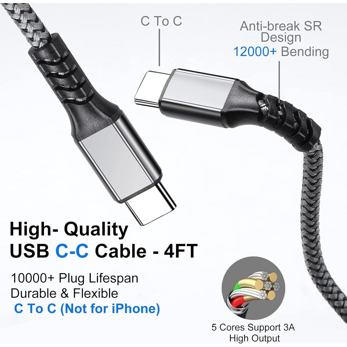 Paquete 2 Cargadores de Coche Rápido 48W Tipo C BiNboubou