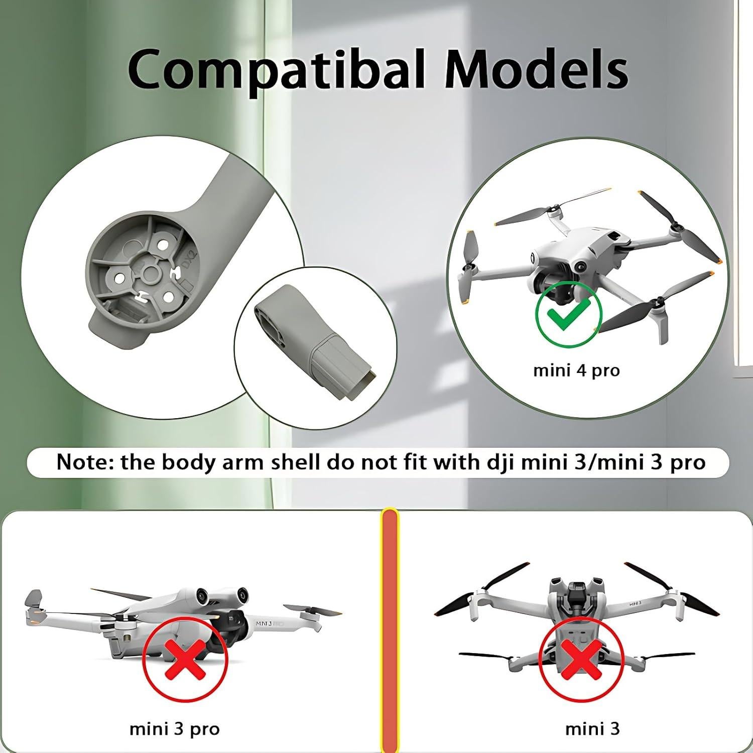 Cubierta del brazo trasero izquierdo ZWLLKJGS para Dji Mini 4 Pro