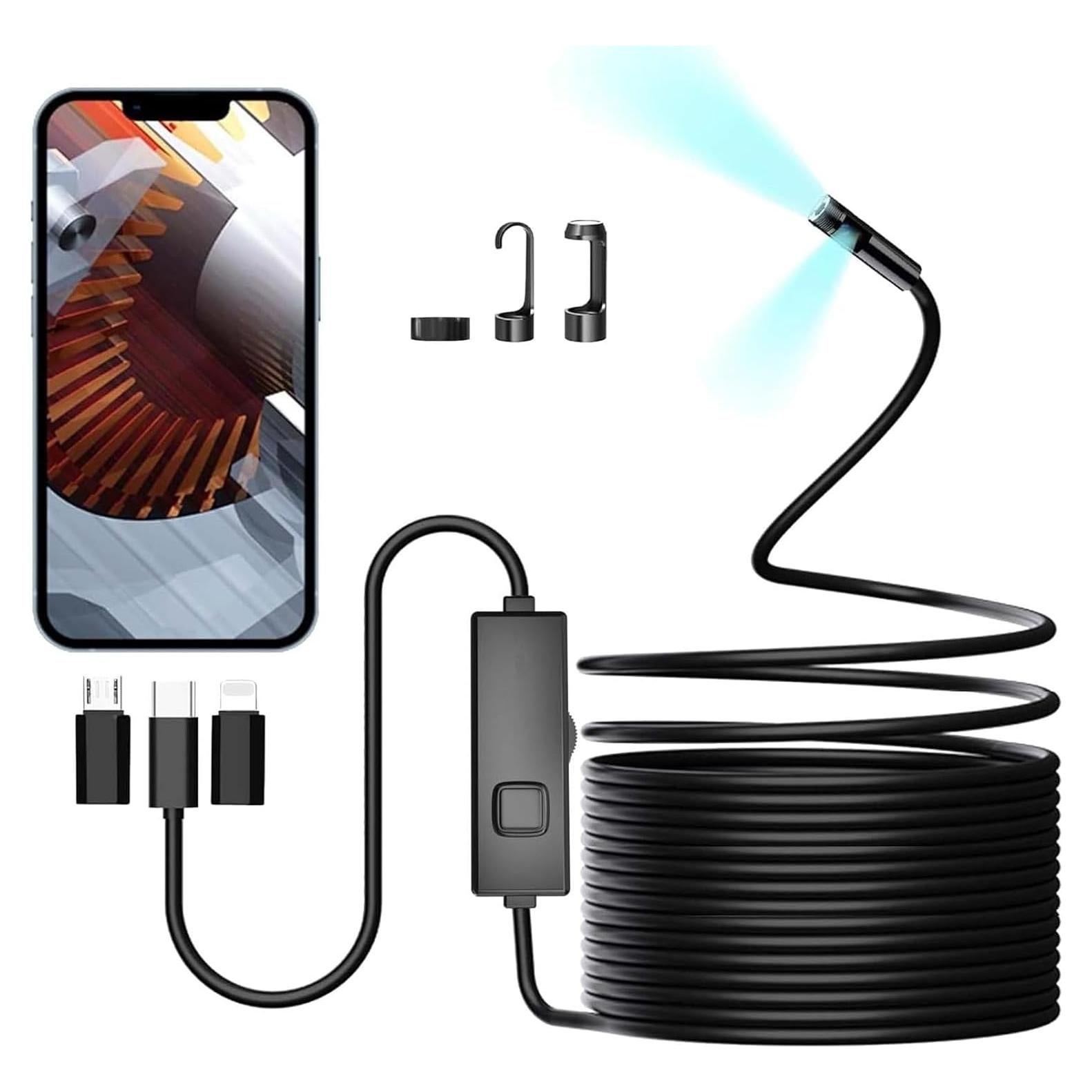 Borescopio GZPCE Doble Lente 5m HD Inspección Industrial