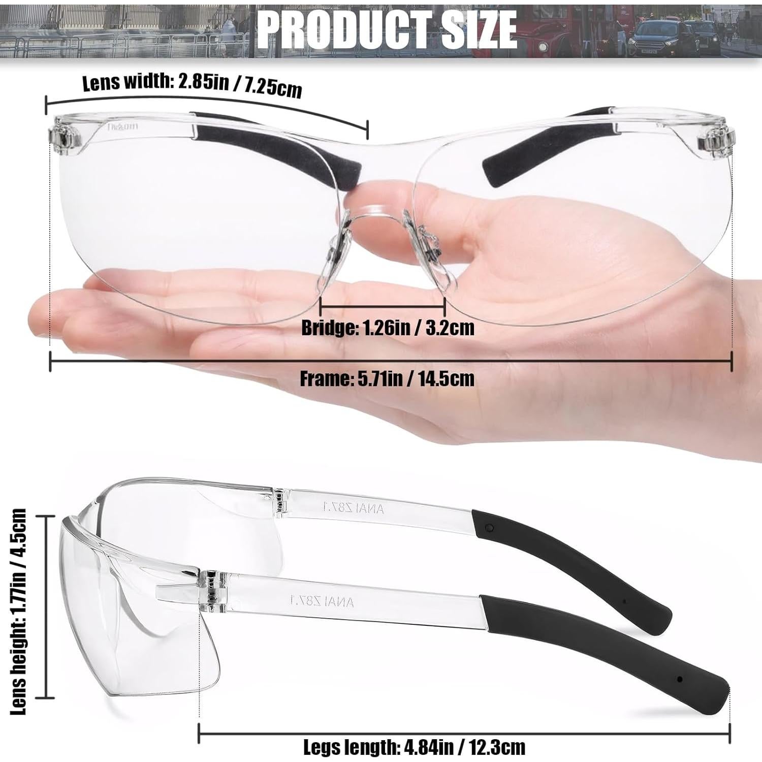 Gafas de Seguridad MIUSKATL ANSI Z87.1 - 12 Pares Resistentes