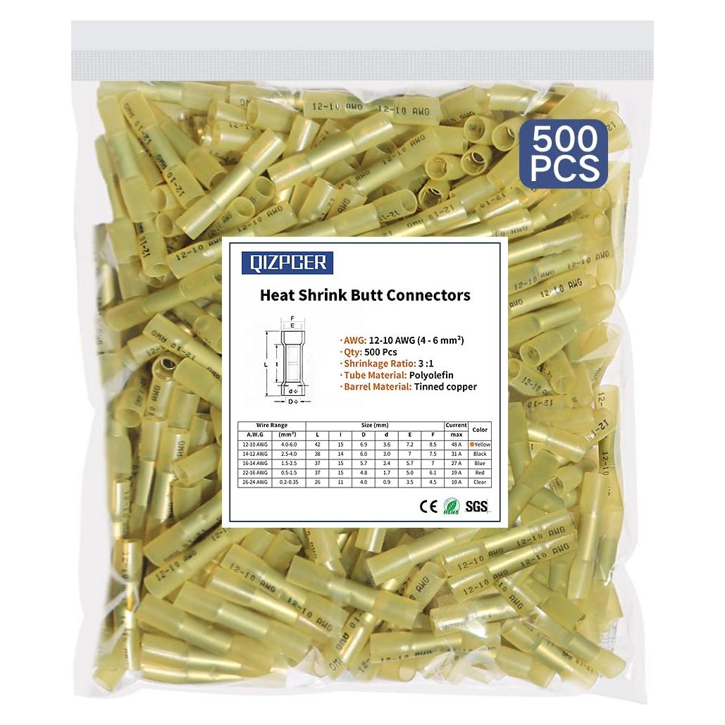 Conectores de terminales crimpados a prueba de agua Qizpcer 12-10 AWG