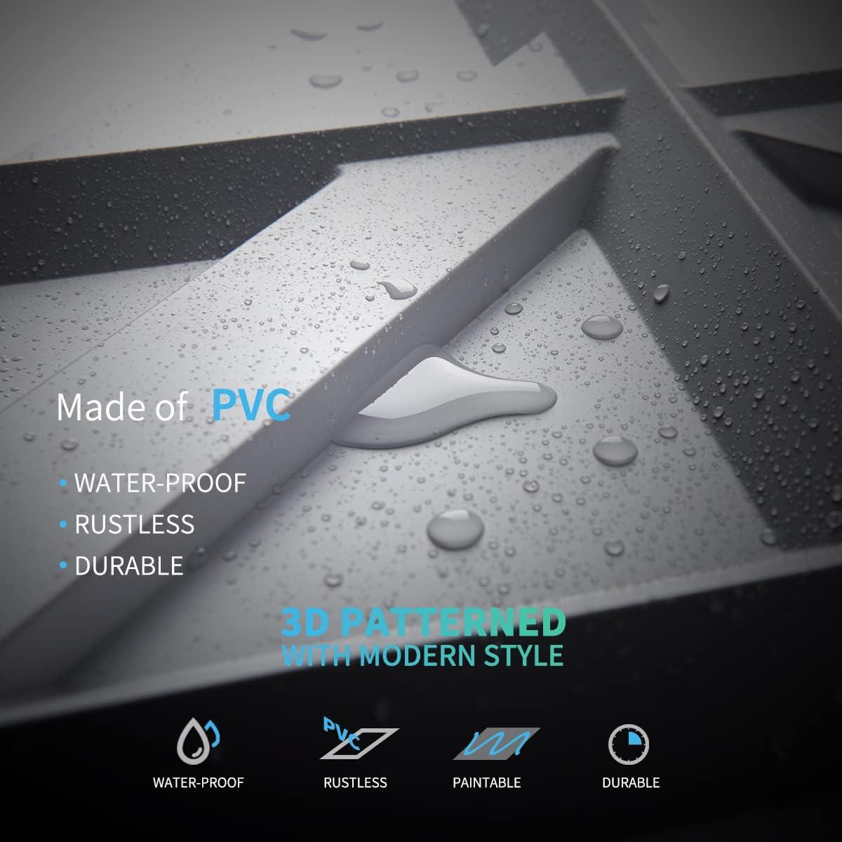 Panel de Pared 3D PVC Art3d Blanco Mate 12 Unidades 50x50 cm