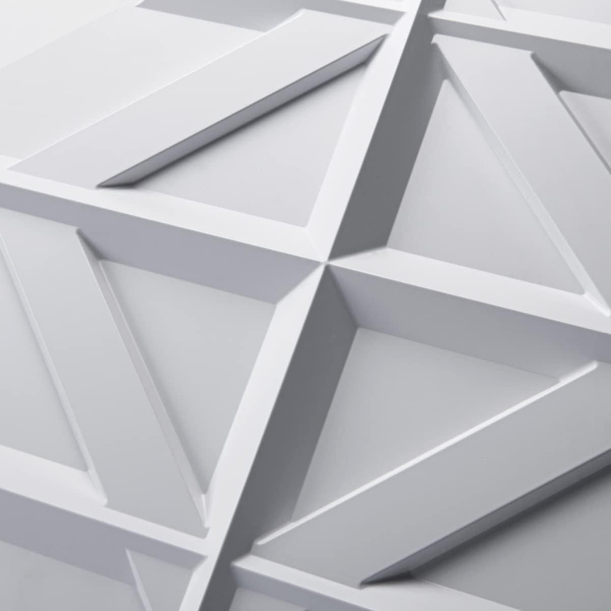 Panel de Pared 3D PVC Art3d Blanco Mate 12 Unidades 50x50 cm
