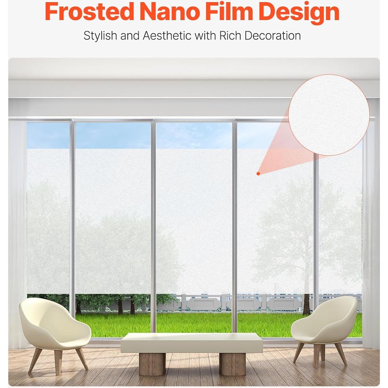 Película de Privacidad VEVOR 60x200 cm Esmerilada UV