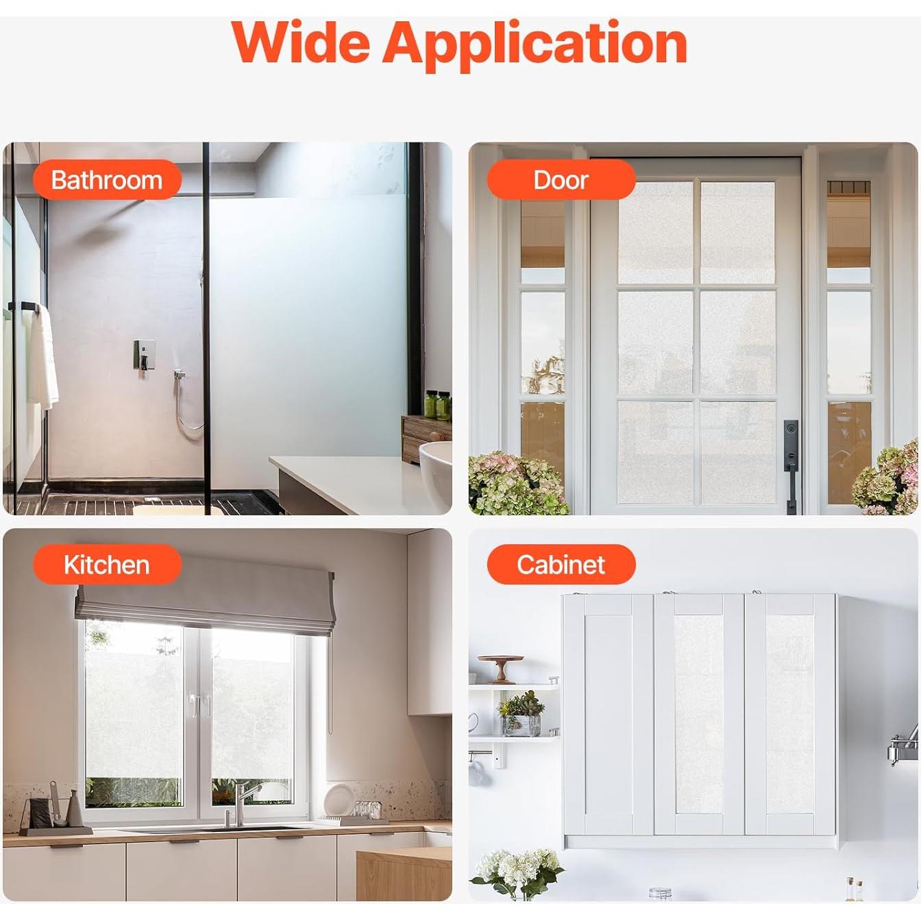 Película de Privacidad VEVOR 60x200 cm Esmerilada UV