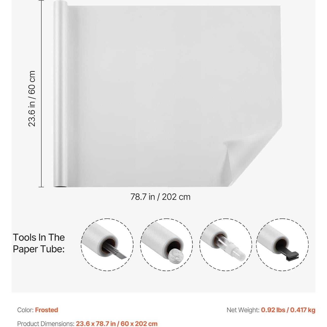 Película de Privacidad VEVOR 60x200 cm Esmerilada UV