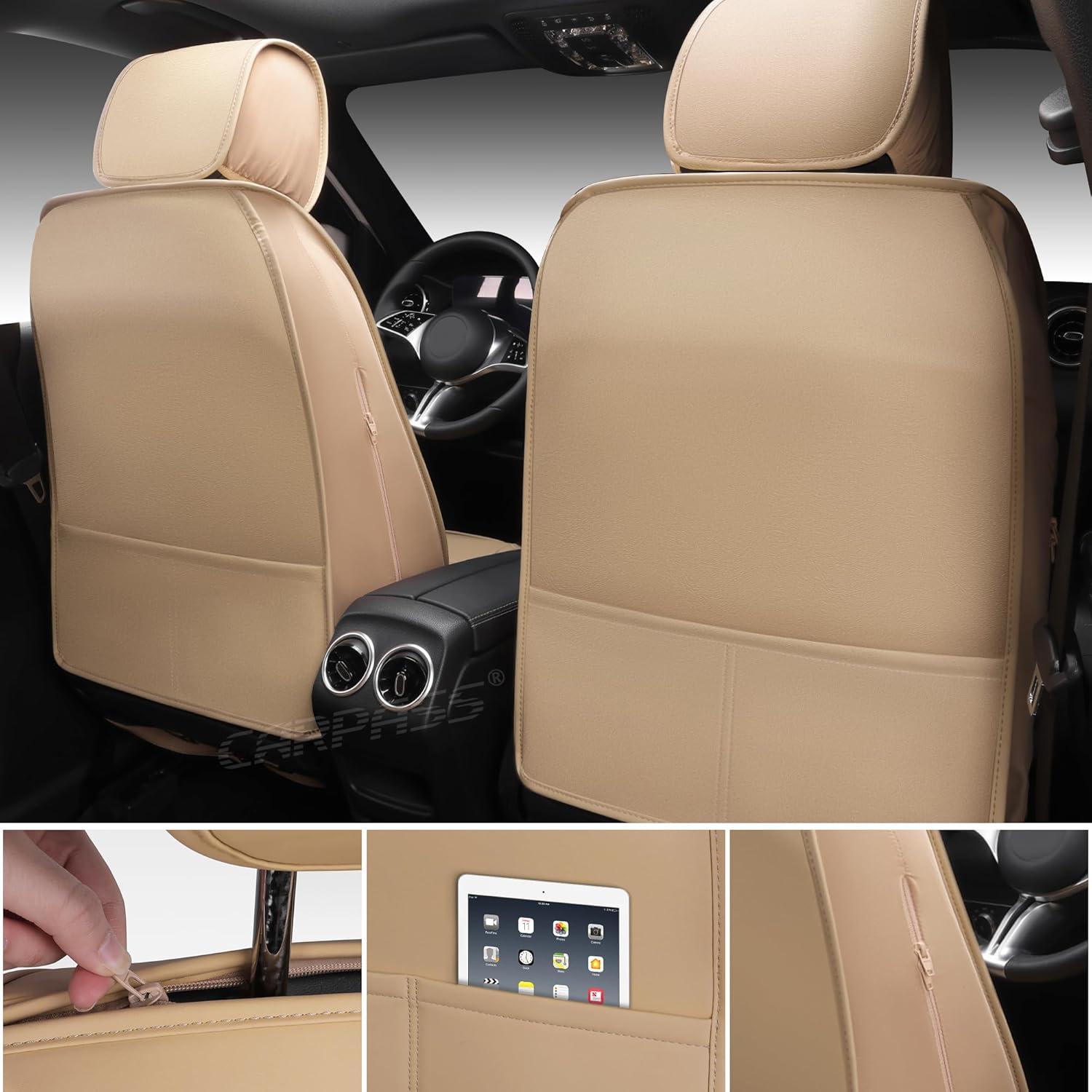 Cubiertas de Asiento de Cuero Nappa CAR PASS Juego Completo Beige