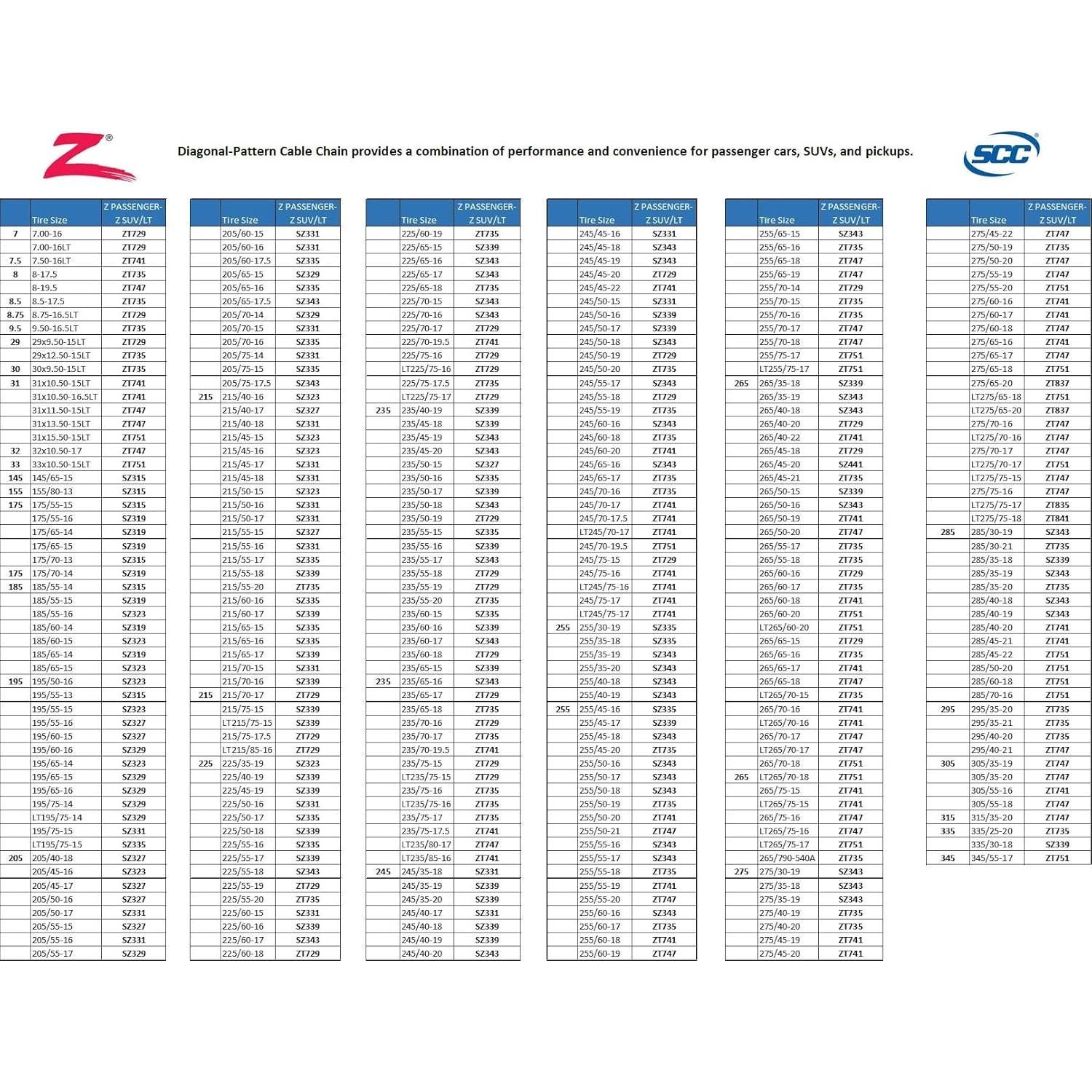 Cadena de Tracción para Neumáticos SCC SZ315 Shur Grip Z - Juego de 2
