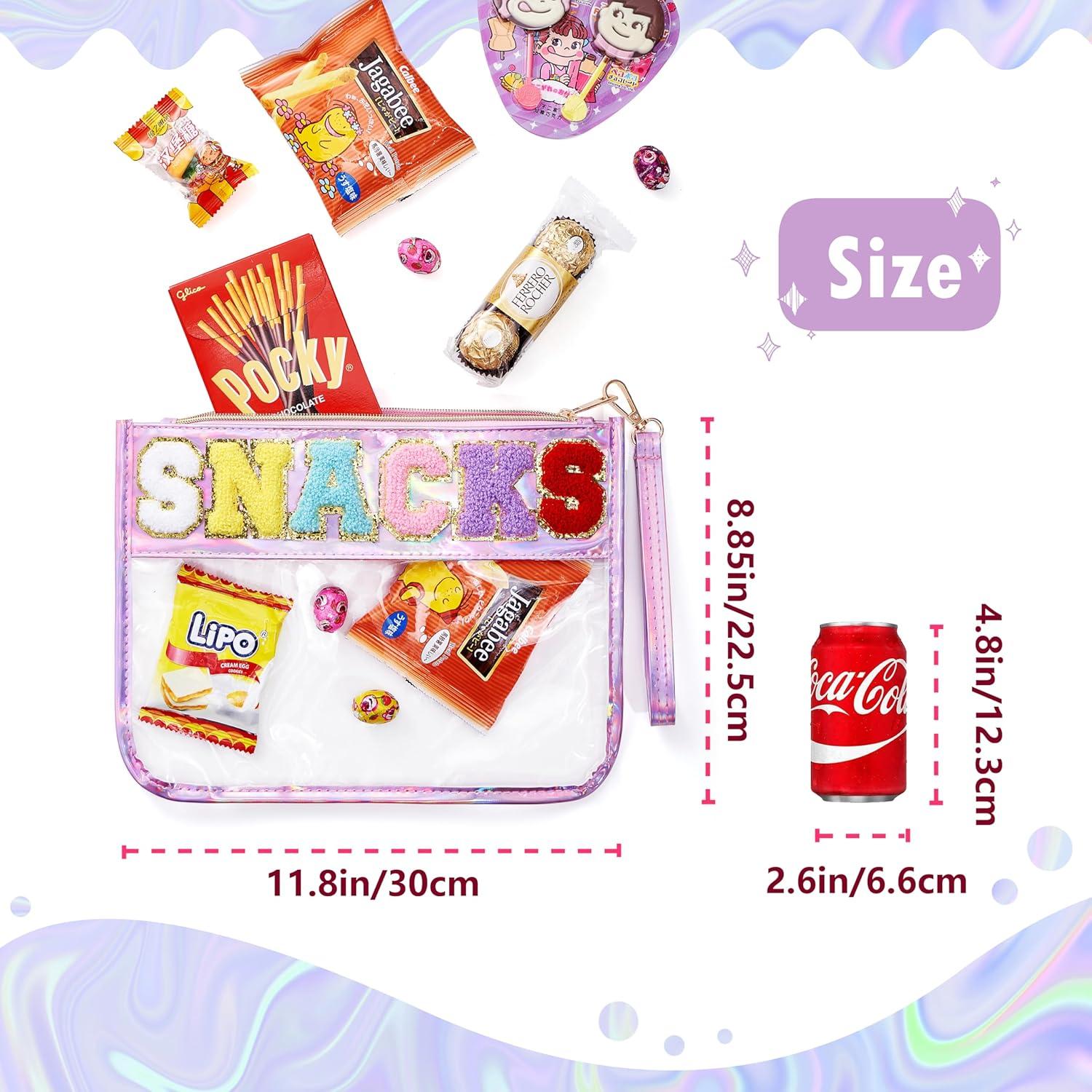 Bolsa de Snack Transparente DERAKUS 30x22.5cm Azul Holográfico