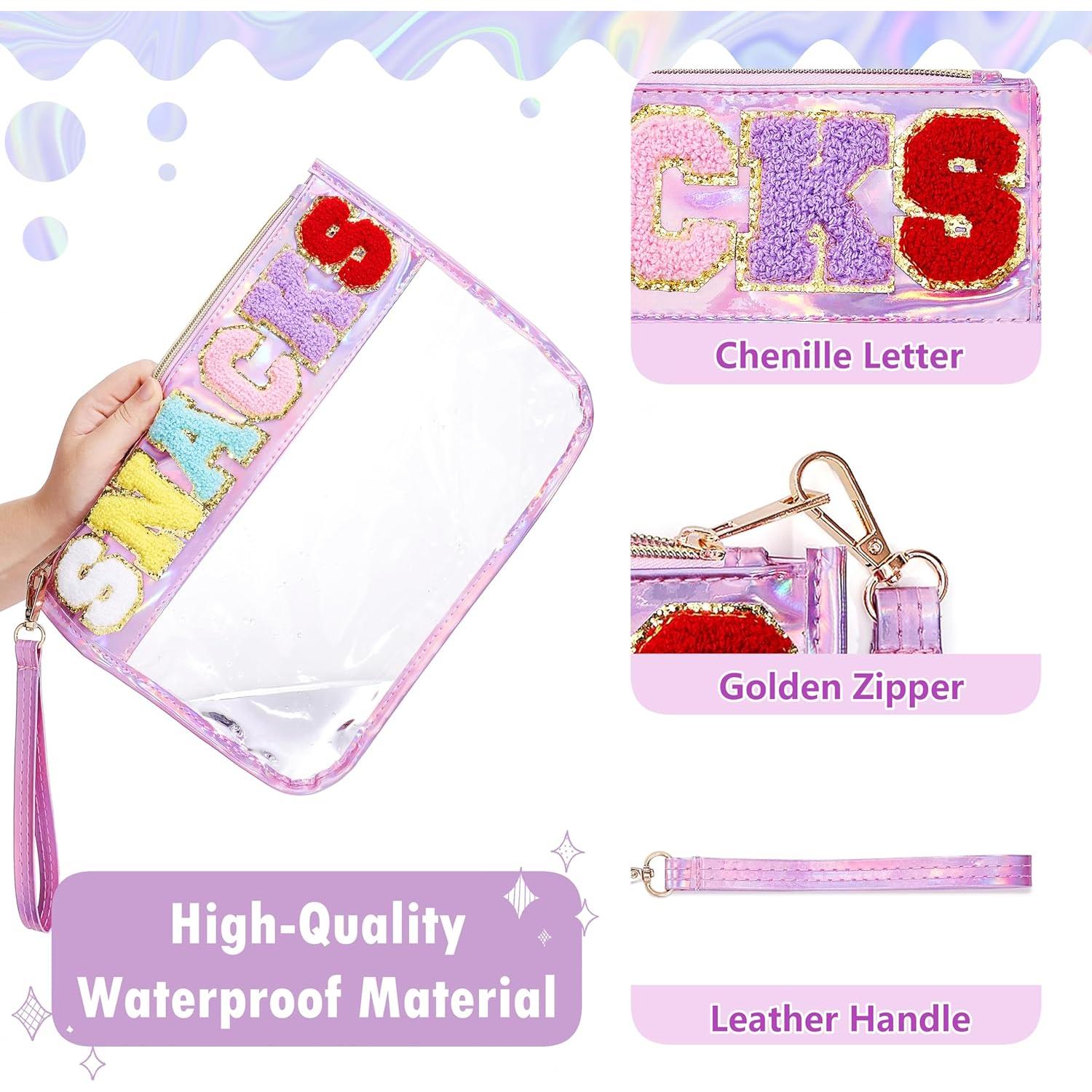 Bolsa de Snack Transparente DERAKUS 30x22.5cm Azul Holográfico