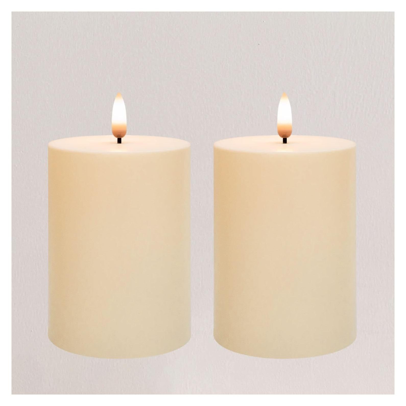 Juego de 2 Velas LED Impermeables ANGELLOONG 10x8 cm con Temporizador