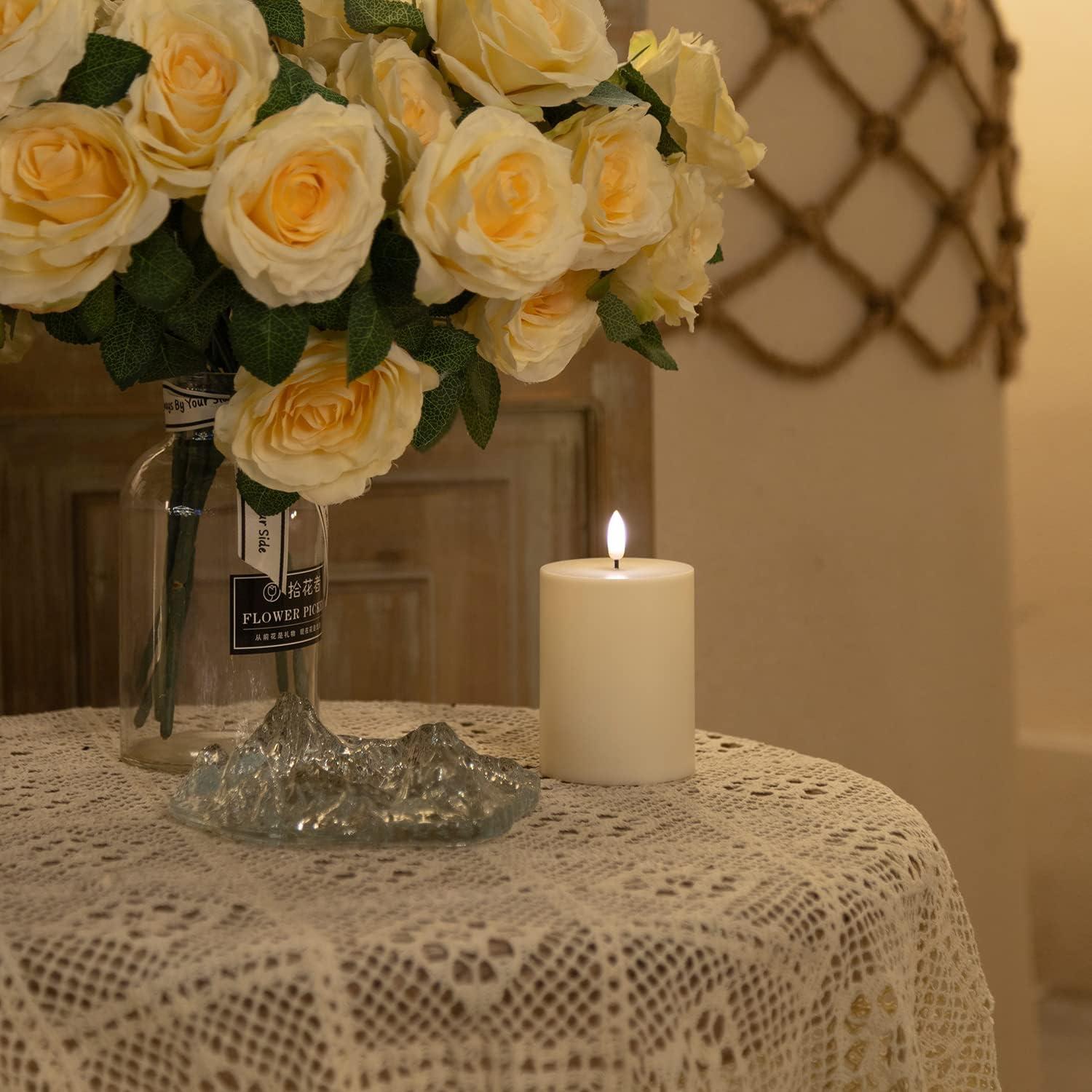 Juego de 2 Velas LED Impermeables ANGELLOONG 10x8 cm con Temporizador