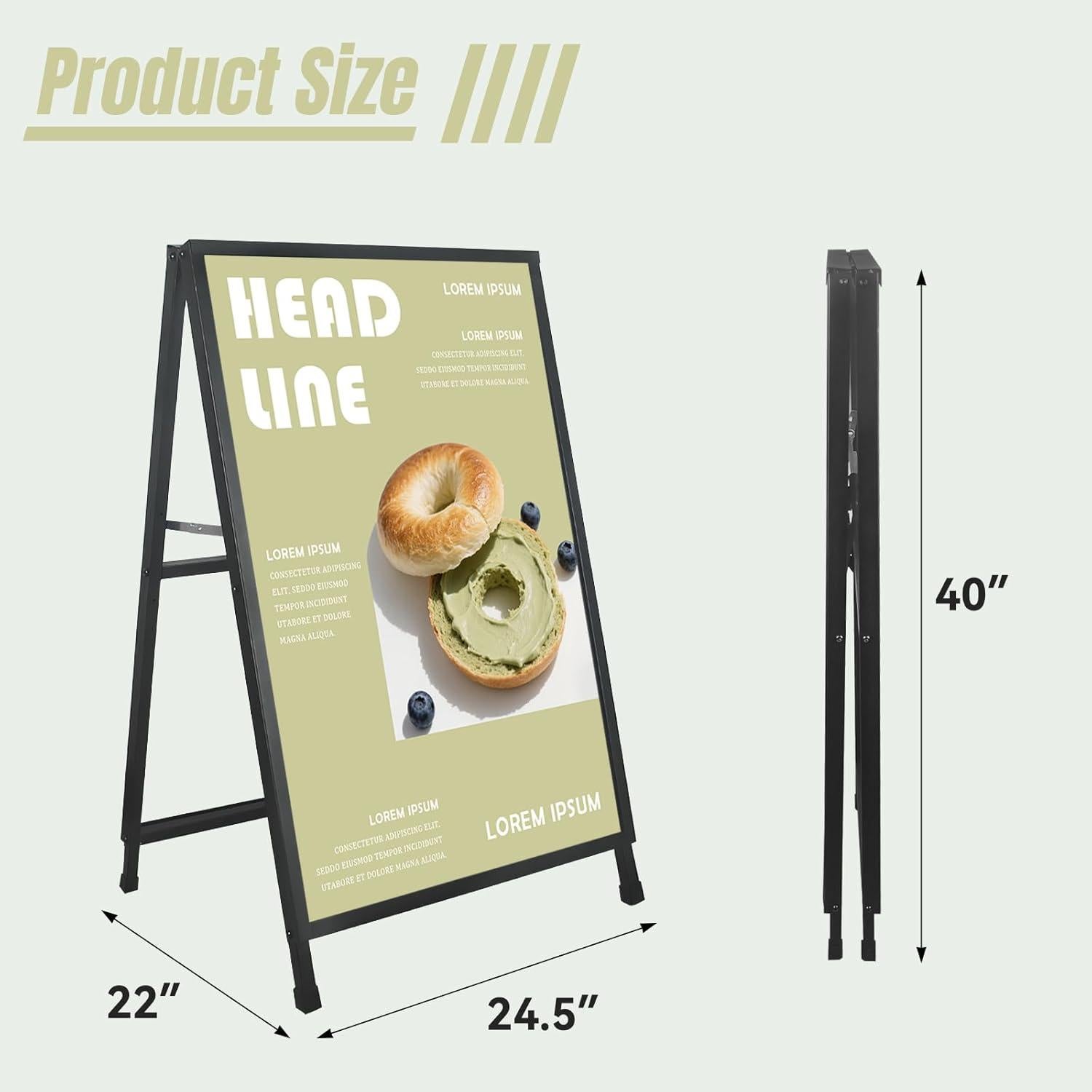 Cartel A Marco Doble Cara YDisplay 61x91 cm Metal Plegable