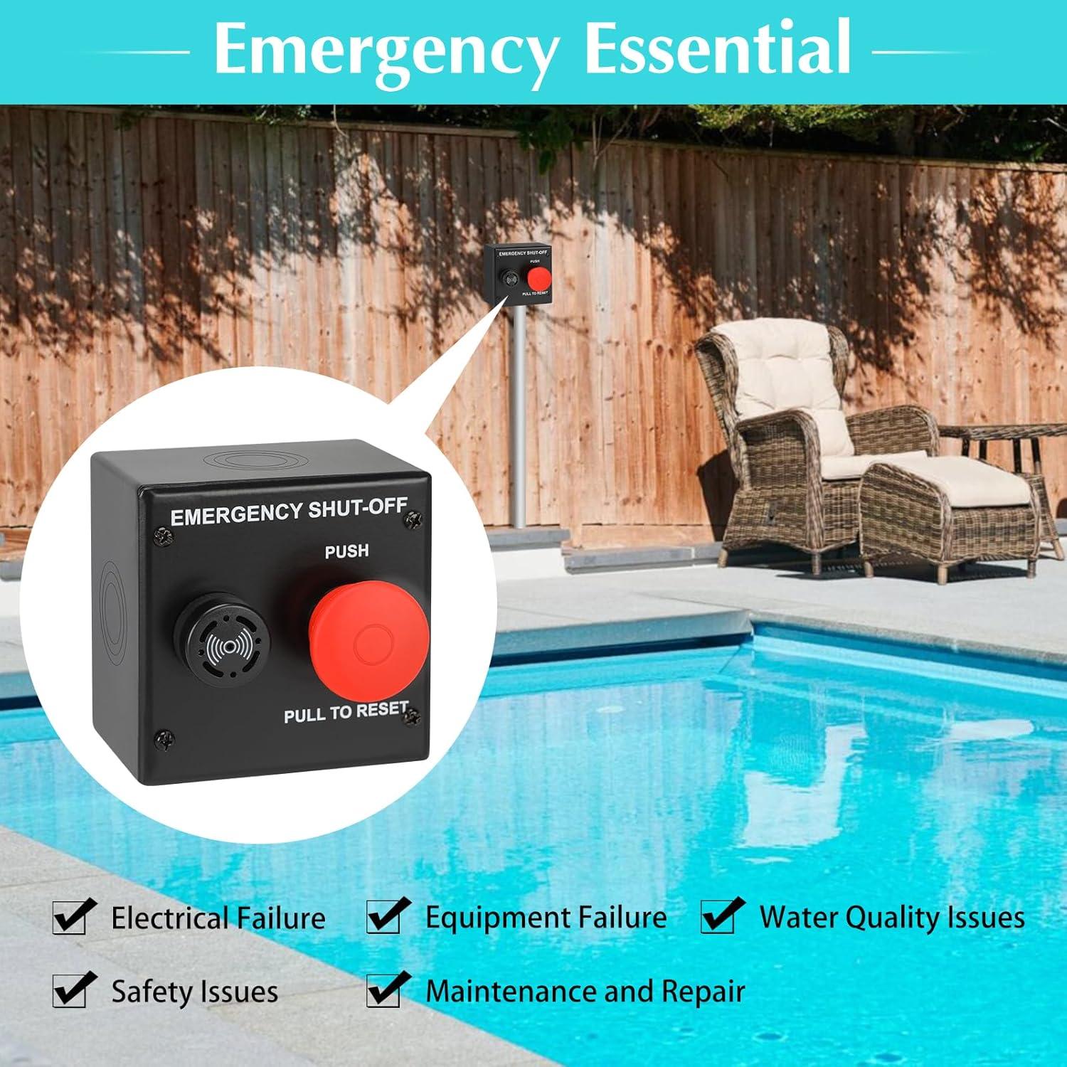 Interruptor de Apagado de Emergencia Haoguo 24VDC para Spa y Piscina