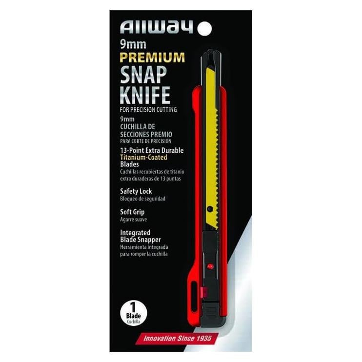 Paquete de 6 cuchillos de seguridad Allway SK9T 9mm con bloqueo