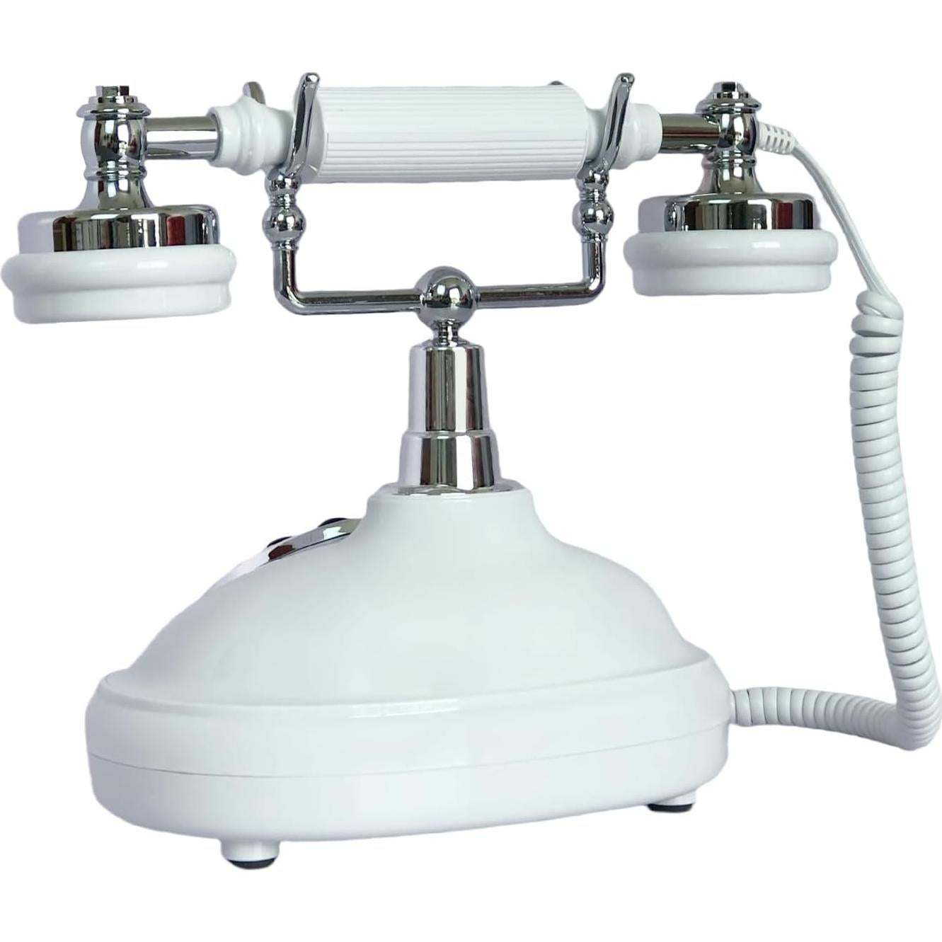 Teléfono de Línea Fija Retro TelPal Blanco con Cable