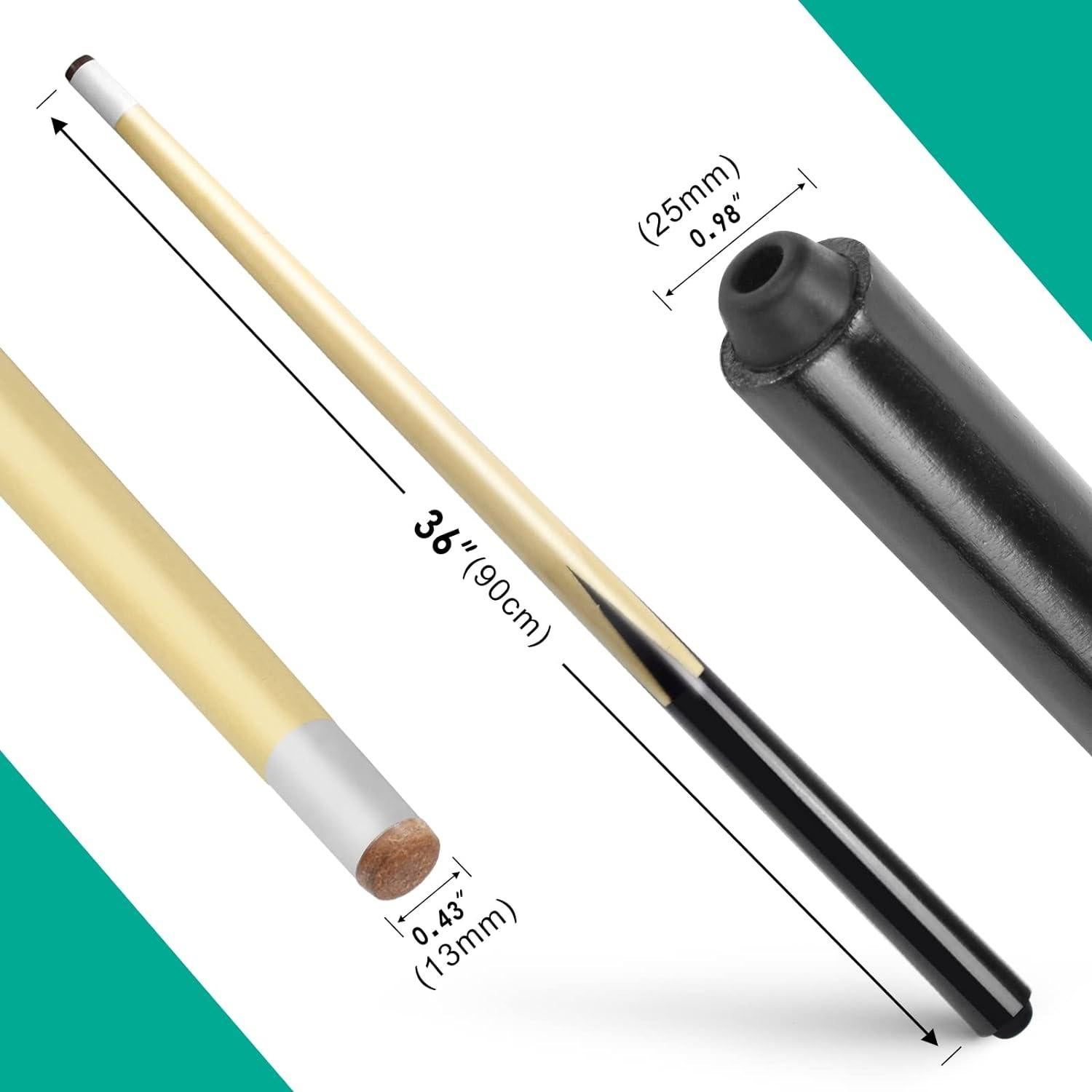 Palos de Billar de Madera VANLAN 91.44 cm Juego de 2