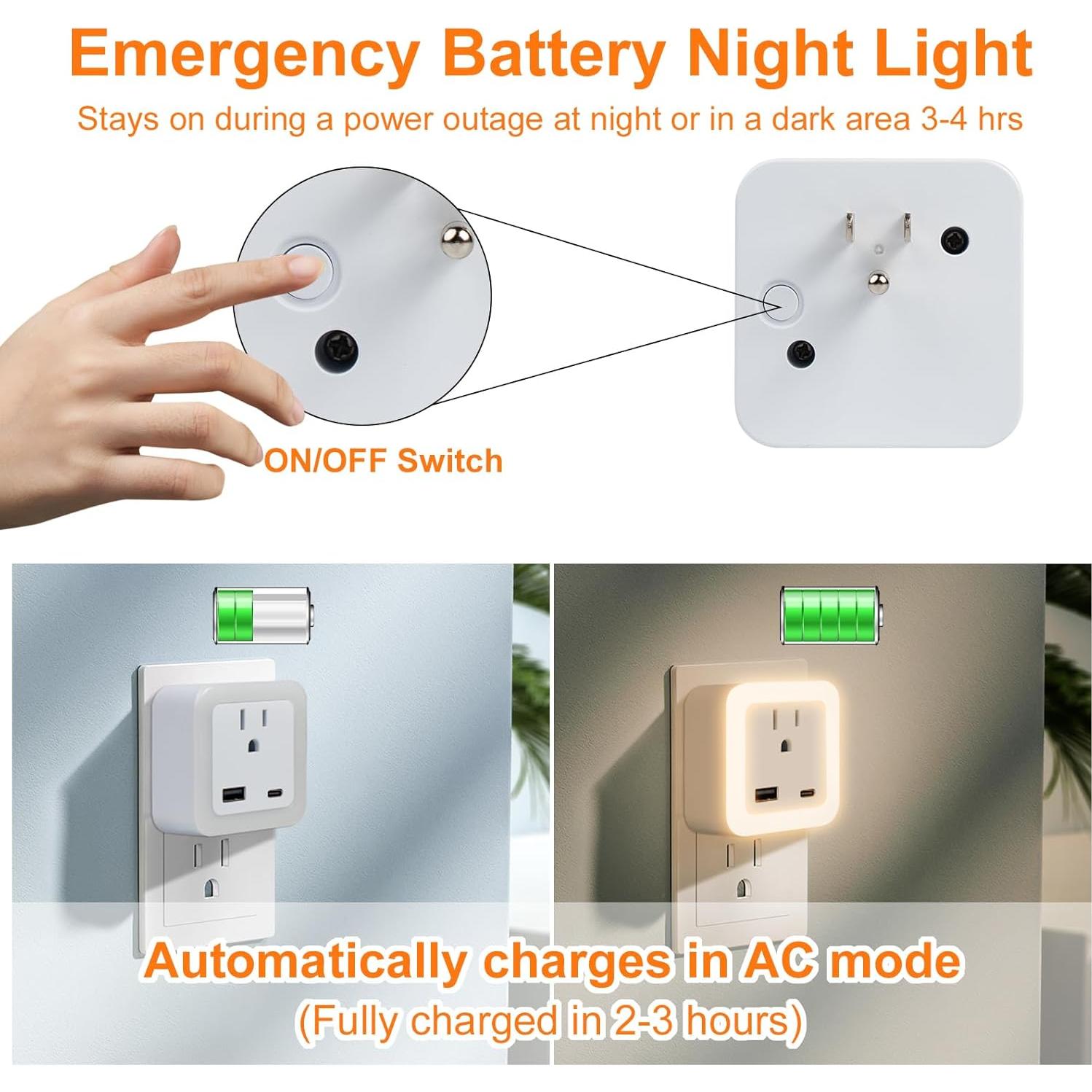 Luz Nocturna Enchufable JackonLux ECL02-2PK 3000K Paquete 2