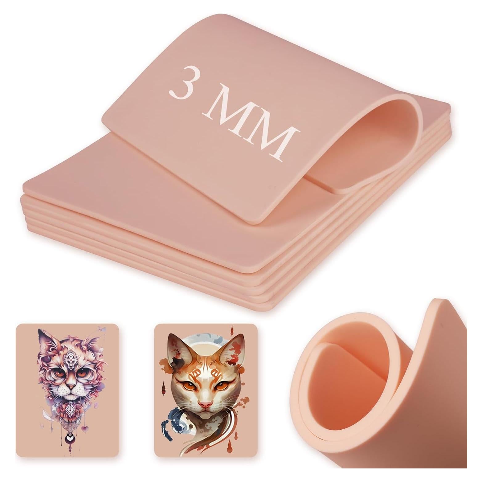 Piel Falsa de Tattoo Romlon 6 Pcs 3MM Doble Cara 19x14.3 cm