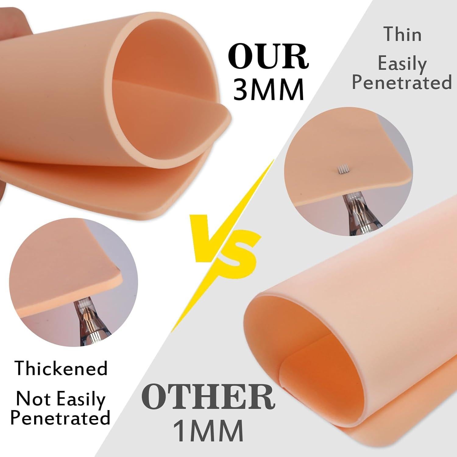 Piel Falsa de Tattoo Romlon 6 Pcs 3MM Doble Cara 19x14.3 cm