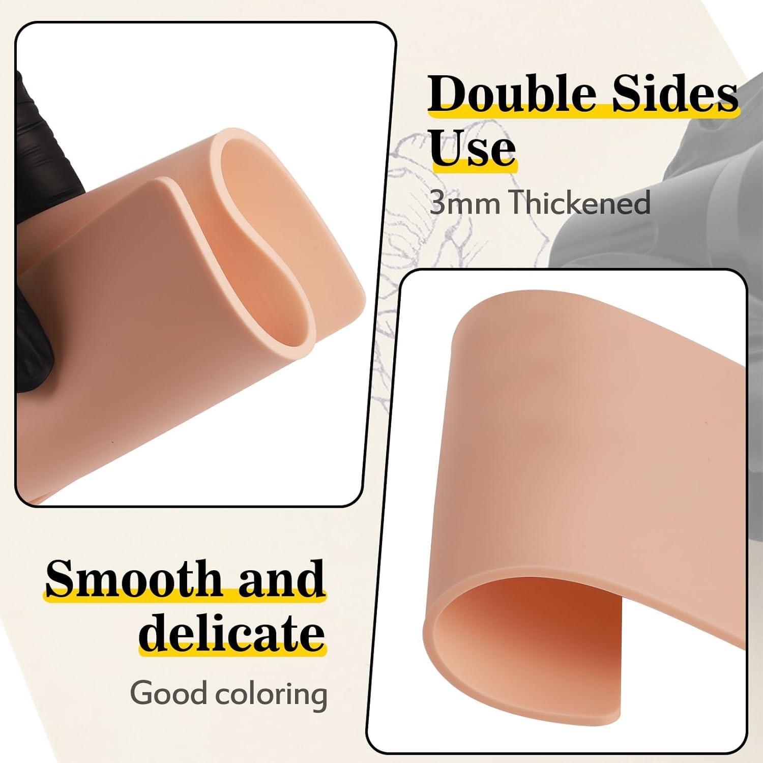 Piel Falsa de Tattoo Romlon 6 Pcs 3MM Doble Cara 19x14.3 cm