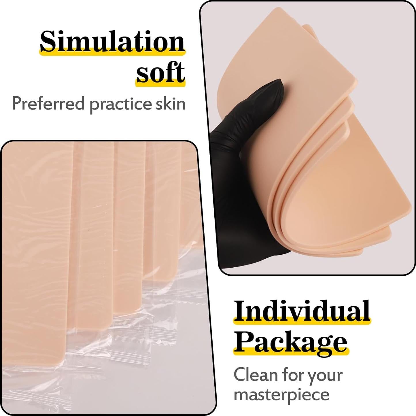 Piel Falsa de Tattoo Romlon 6 Pcs 3MM Doble Cara 19x14.3 cm