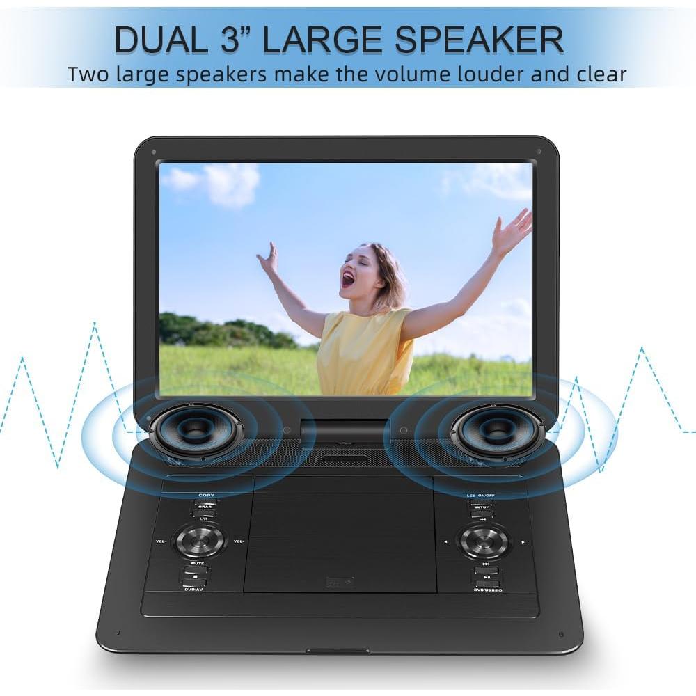 Reproductor de DVD Portátil HotHat 15.6" HD Batería 5000mAh