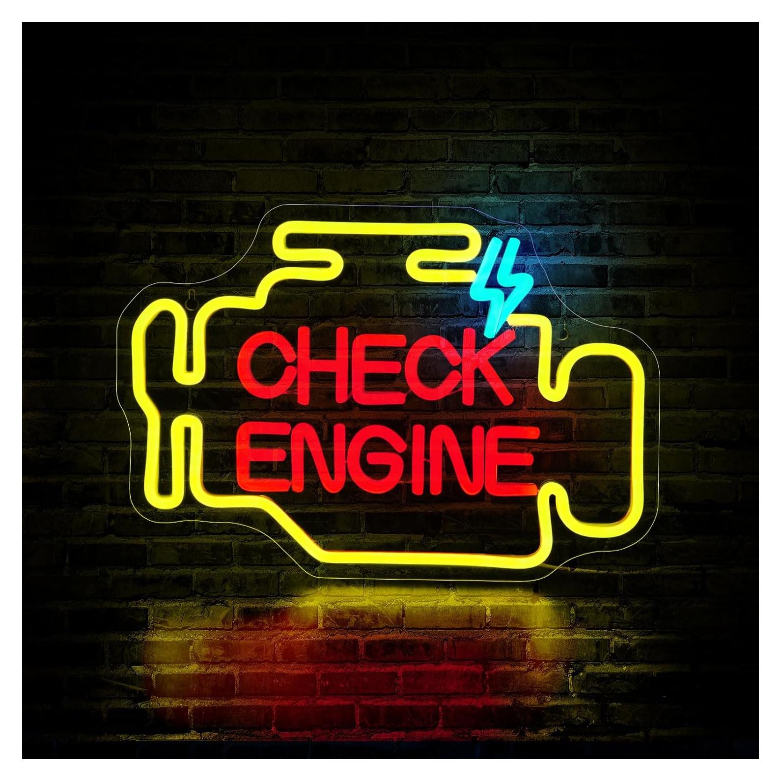 Luz de Neón LED JGHTURIE Check Engine 38x26 cm USB