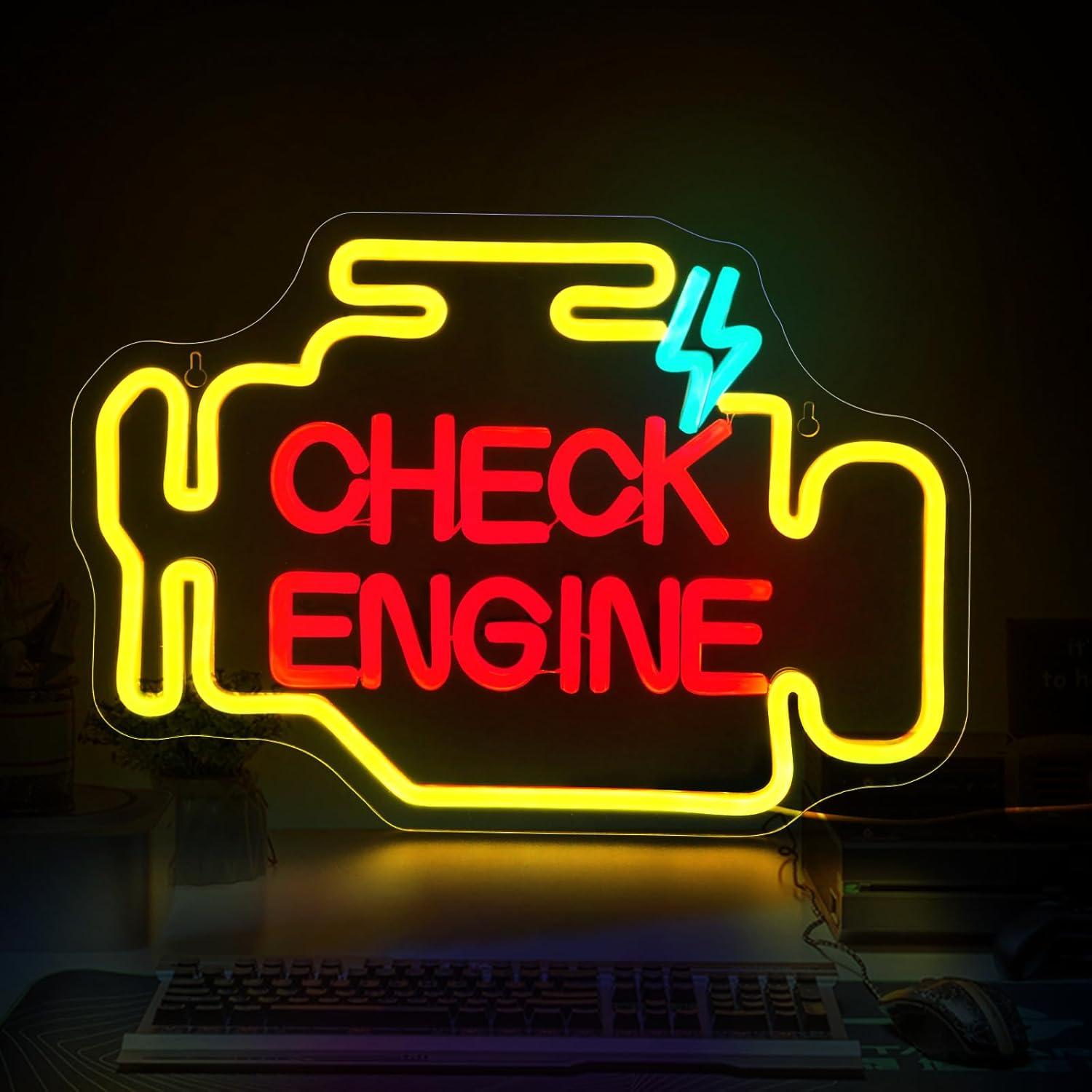 Luz de Neón LED JGHTURIE Check Engine 38x26 cm USB