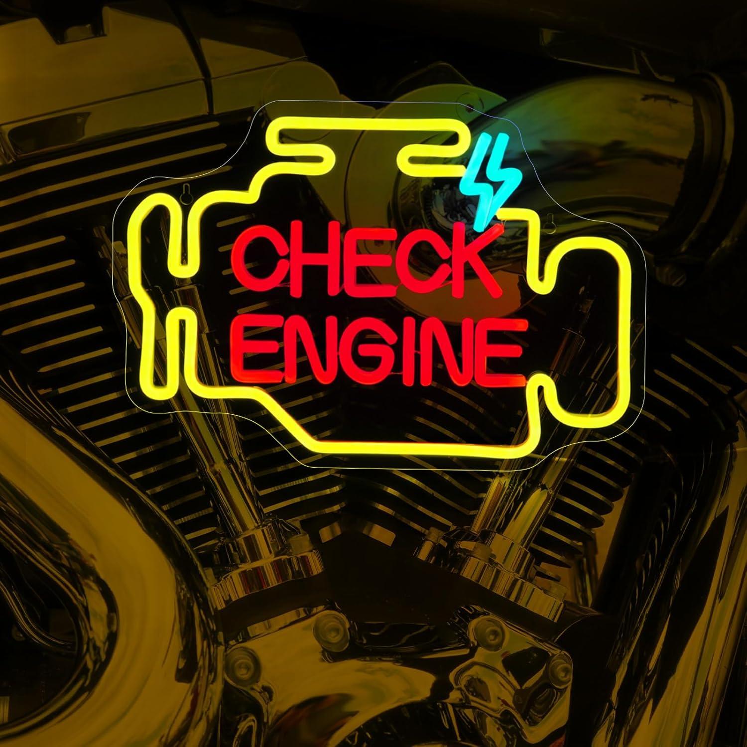 Luz de Neón LED JGHTURIE Check Engine 38x26 cm USB