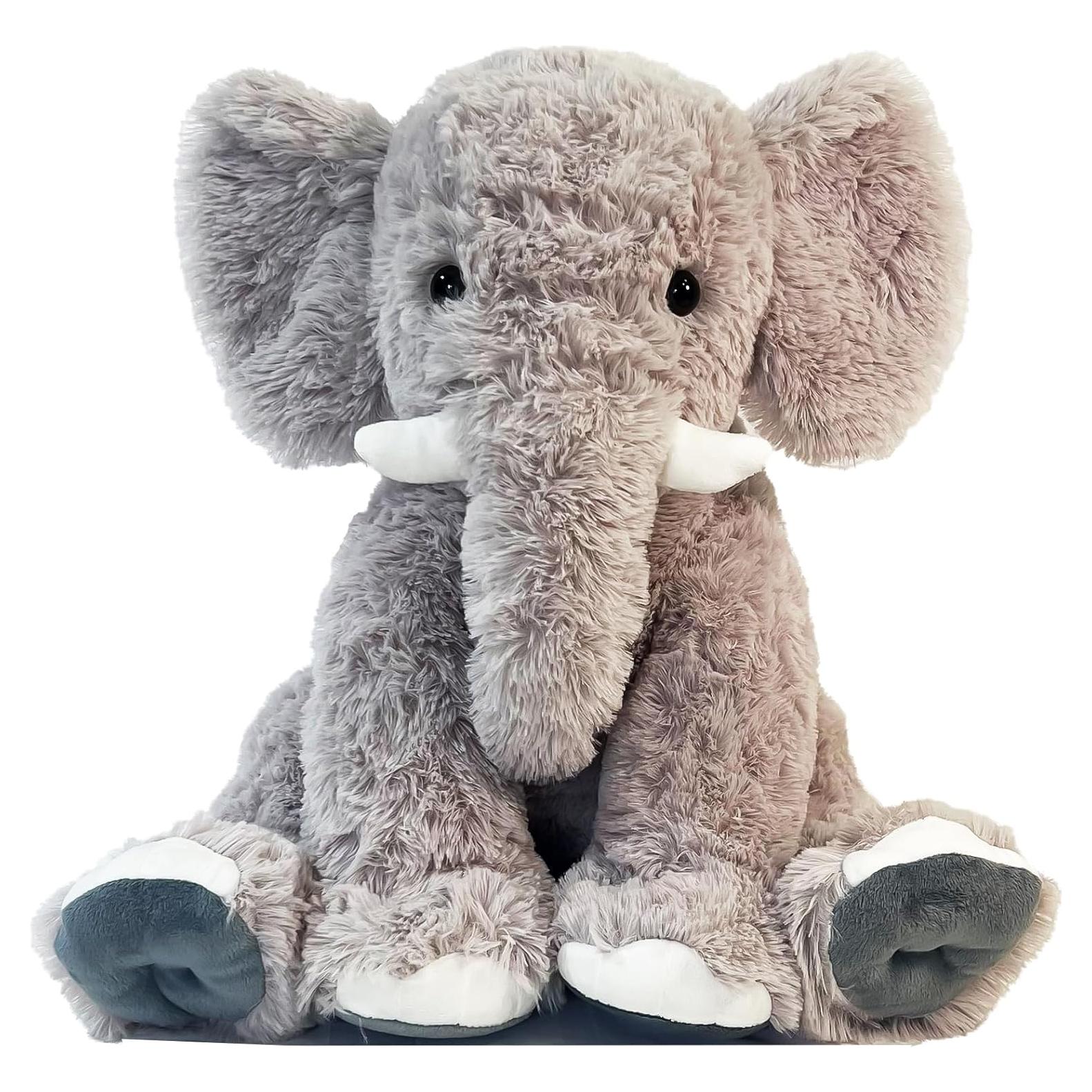 Elefante de Peluche Grande UBABER 45.72 cm Gris Suave