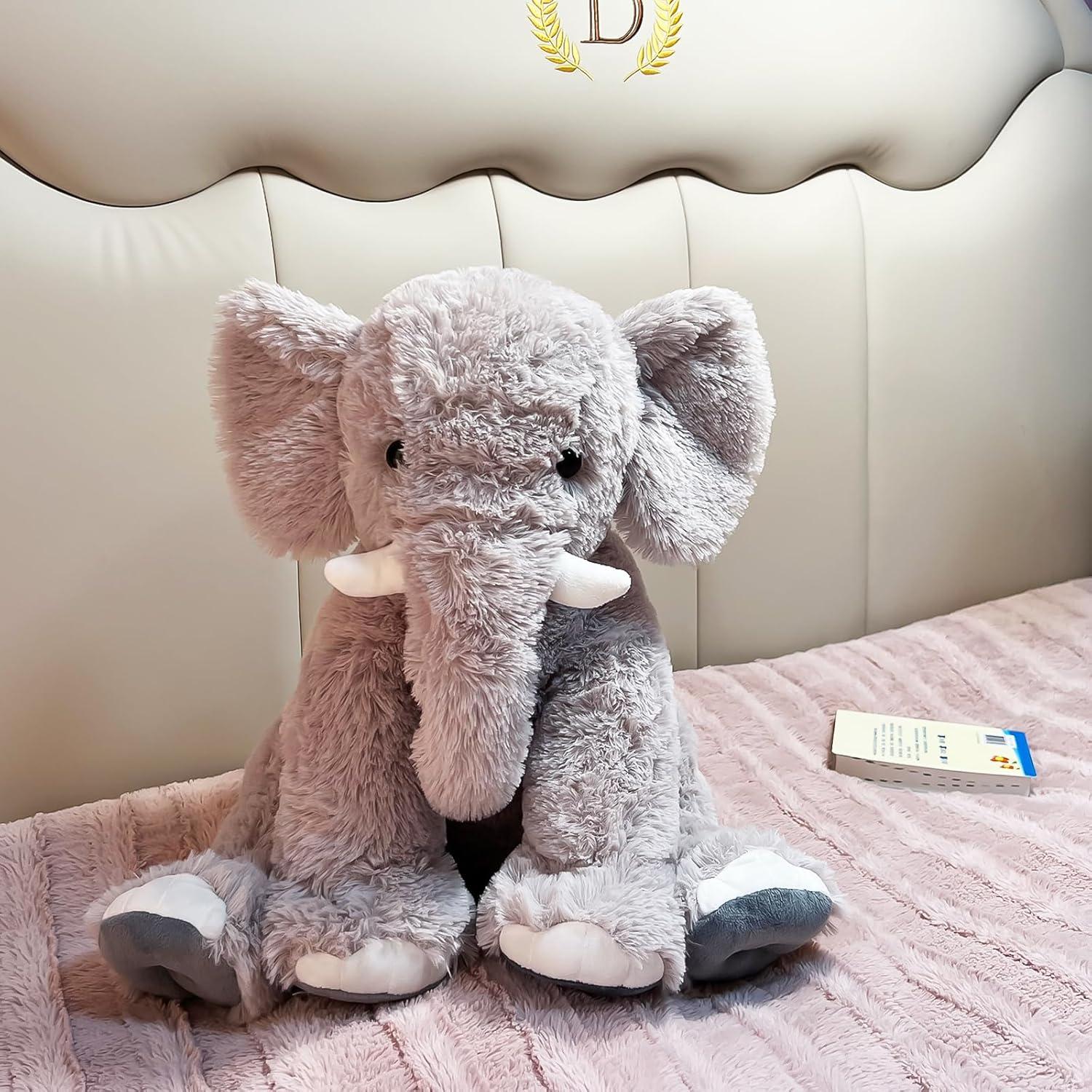 Elefante de Peluche Grande UBABER 45.72 cm Gris Suave