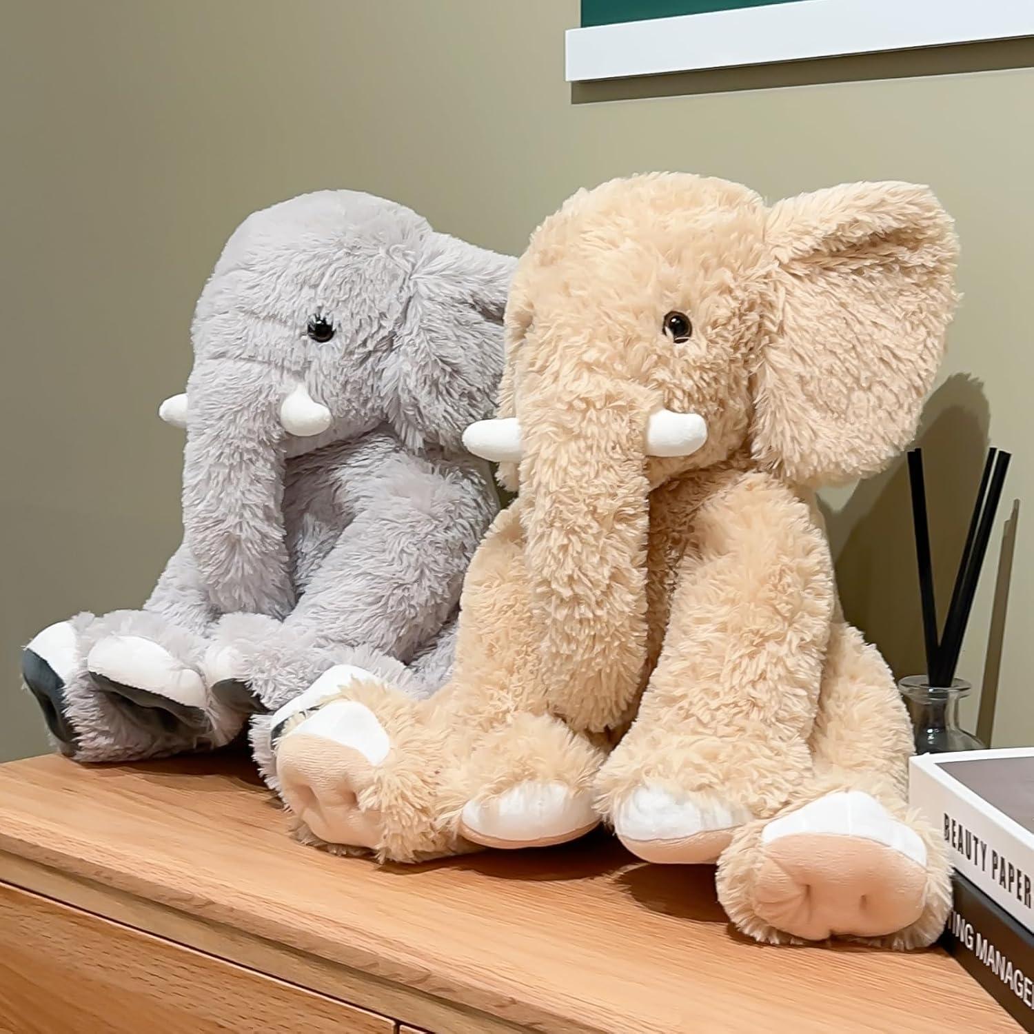 Elefante de Peluche Grande UBABER 45.72 cm Gris Suave