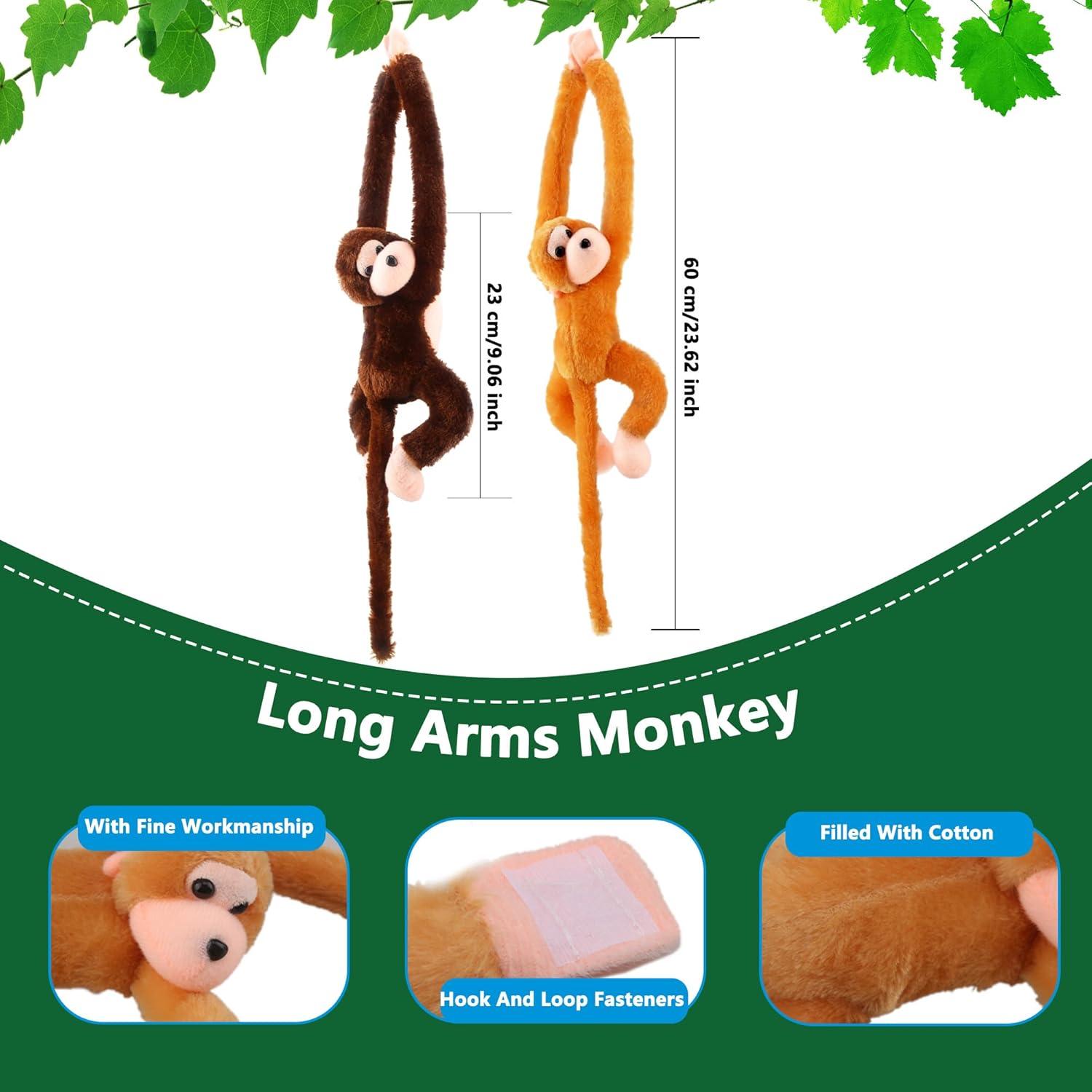 Paquete de 6 Monos de Peluche Colgantes Puteraya 60 cm