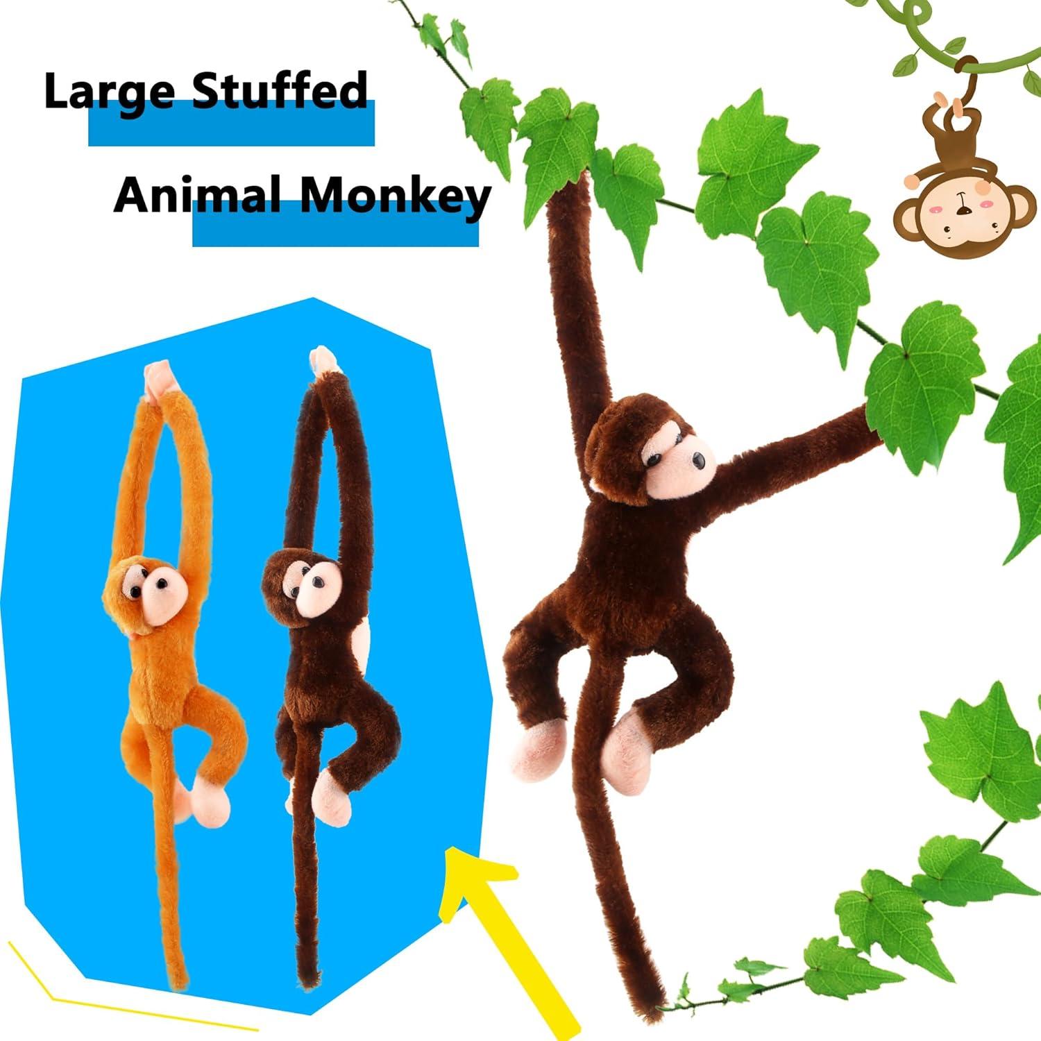 Paquete de 6 Monos de Peluche Colgantes Puteraya 60 cm