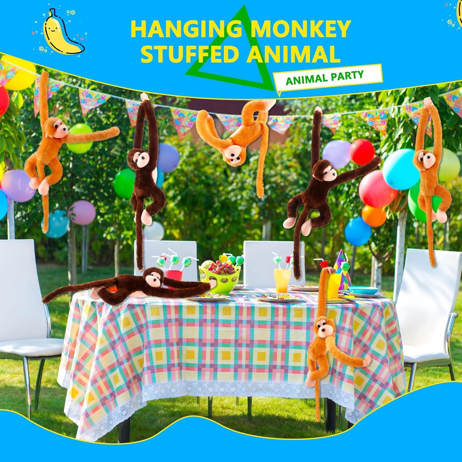 Paquete de 6 Monos de Peluche Colgantes Puteraya 60 cm