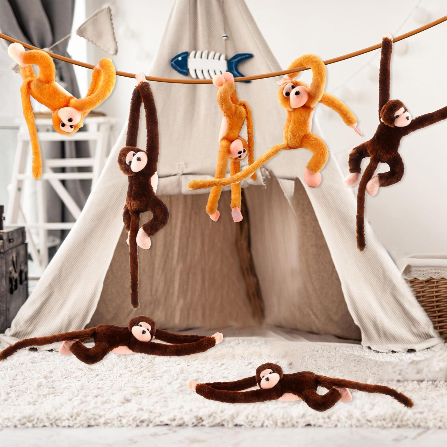 Paquete de 6 Monos de Peluche Colgantes Puteraya 60 cm