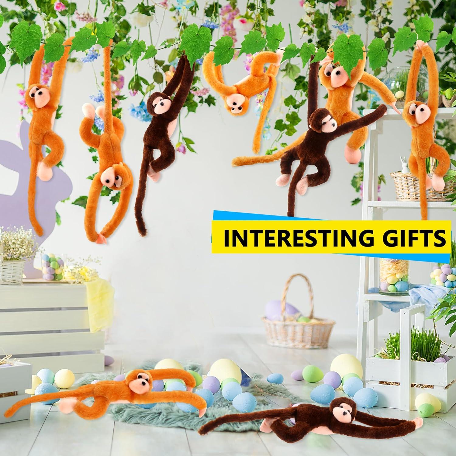 Paquete de 6 Monos de Peluche Colgantes Puteraya 60 cm