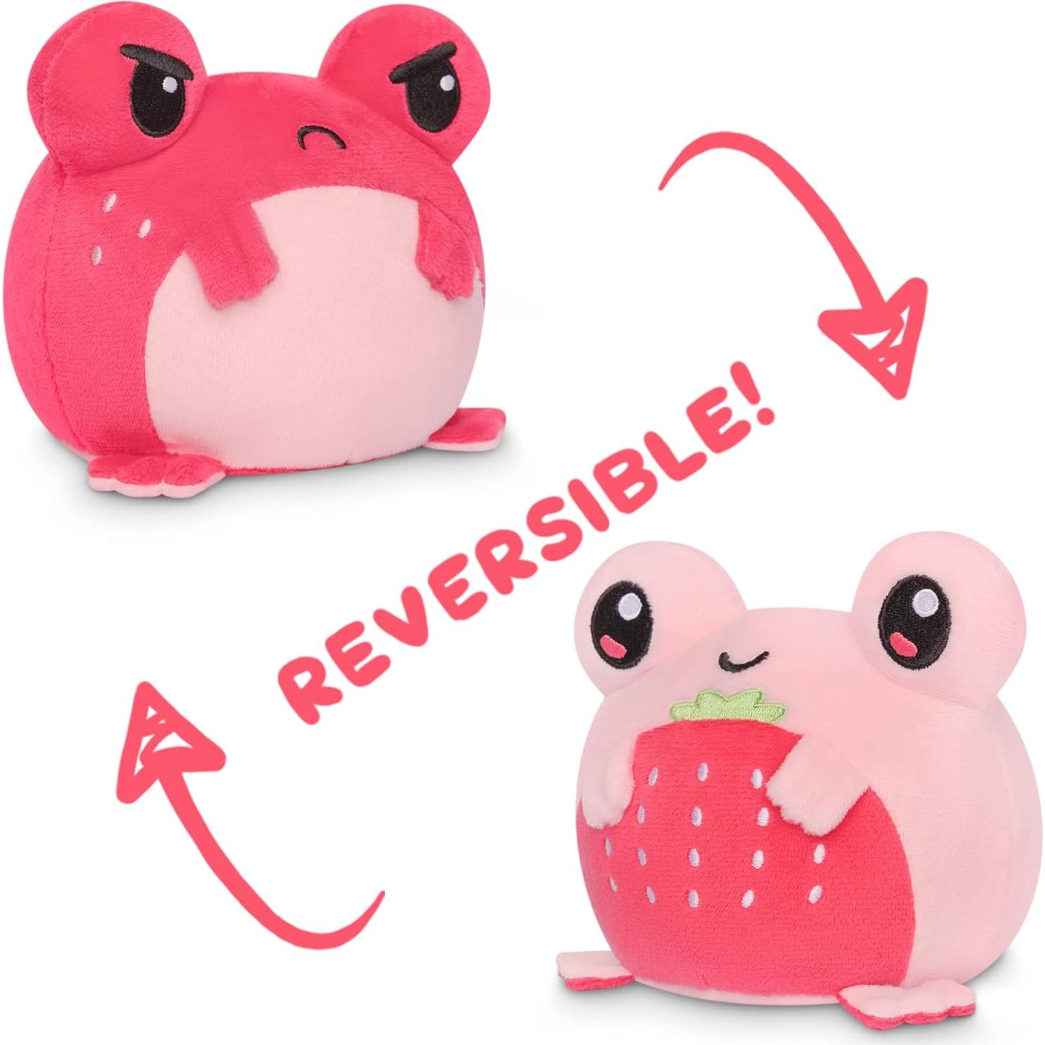 Peluche Reversible TeeTurtle Rana Fresa Antiestrés 10.2 cm