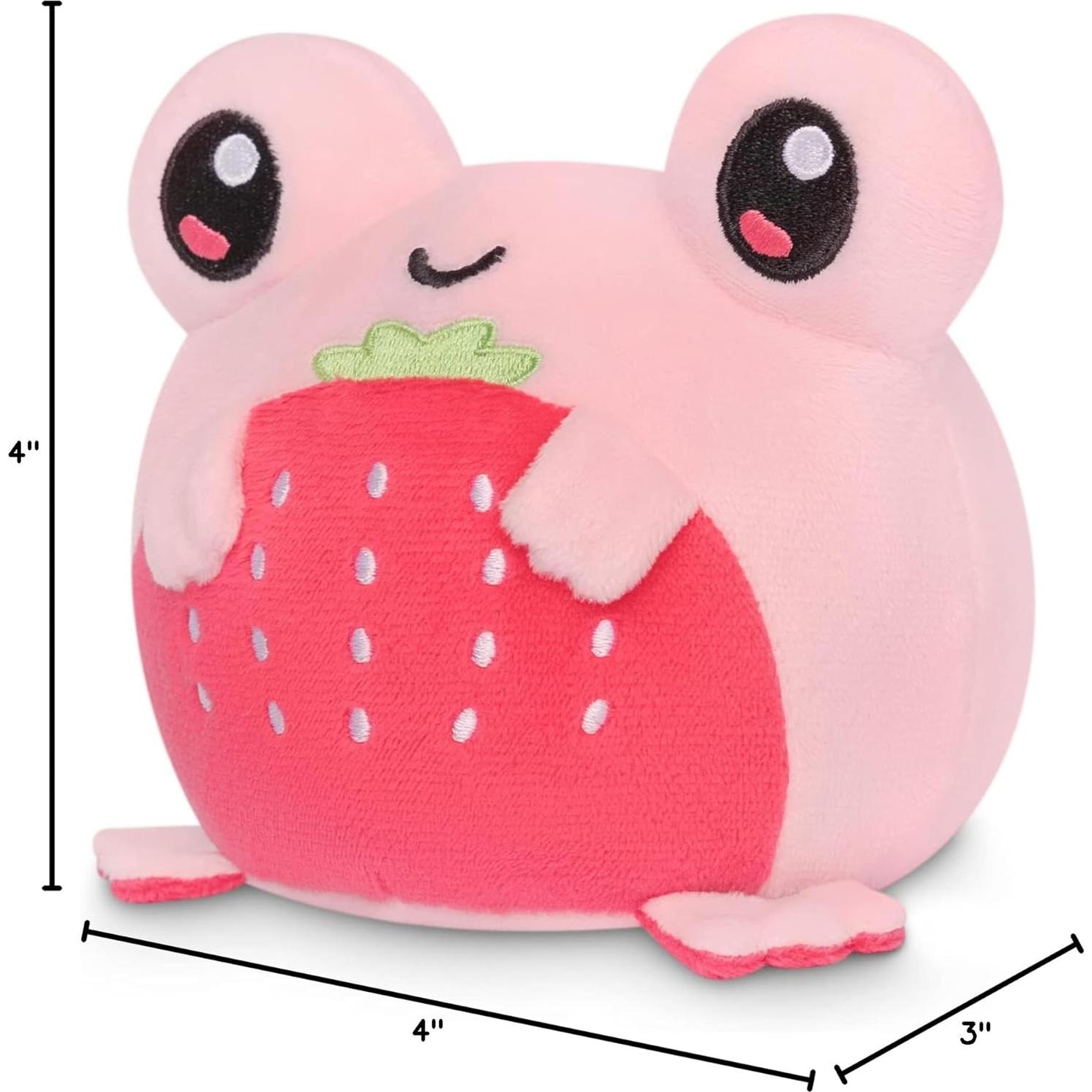 Peluche Reversible TeeTurtle Rana Fresa Antiestrés 10.2 cm