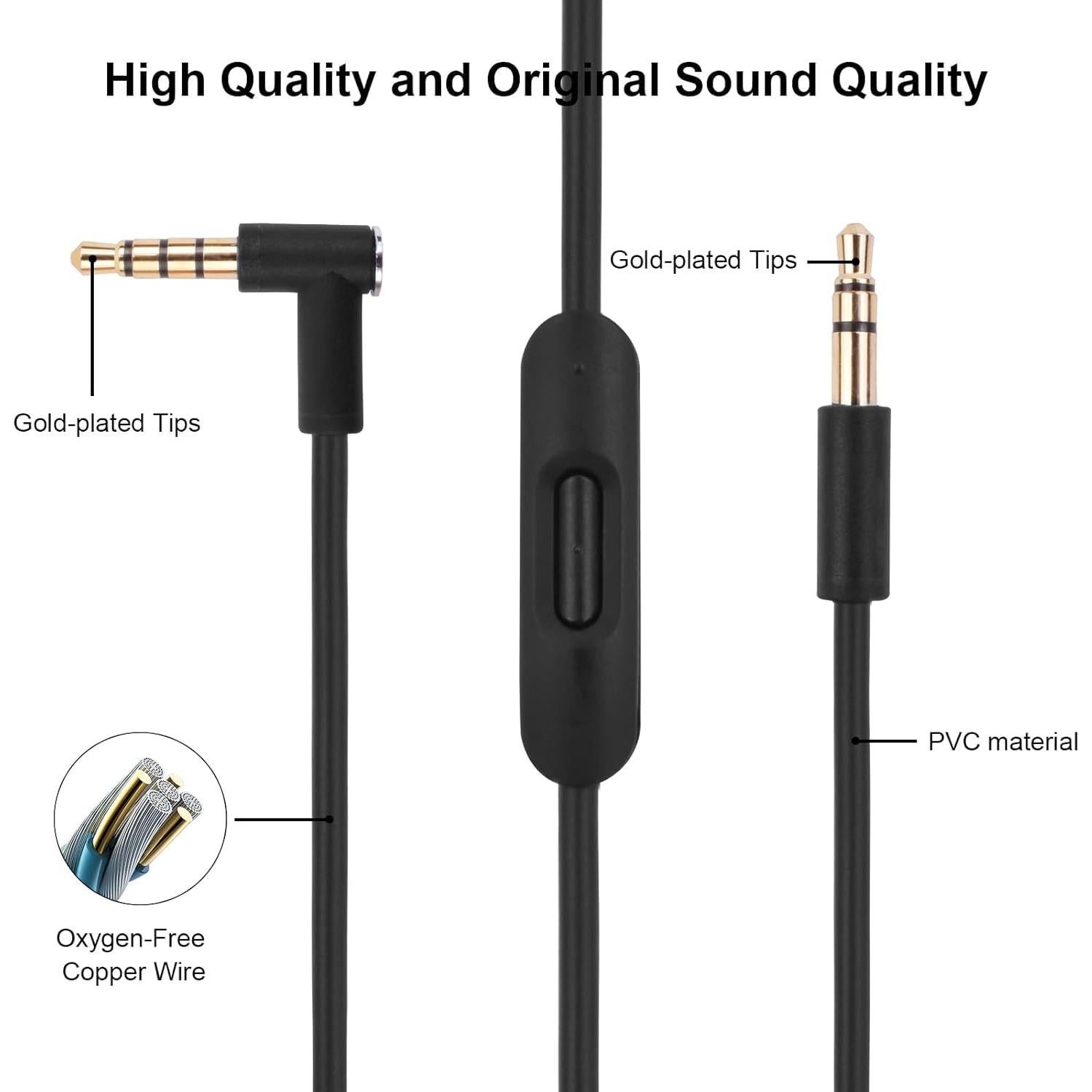 Cable de audio de reemplazo Hizsoaor 1.4m con micrófono y control